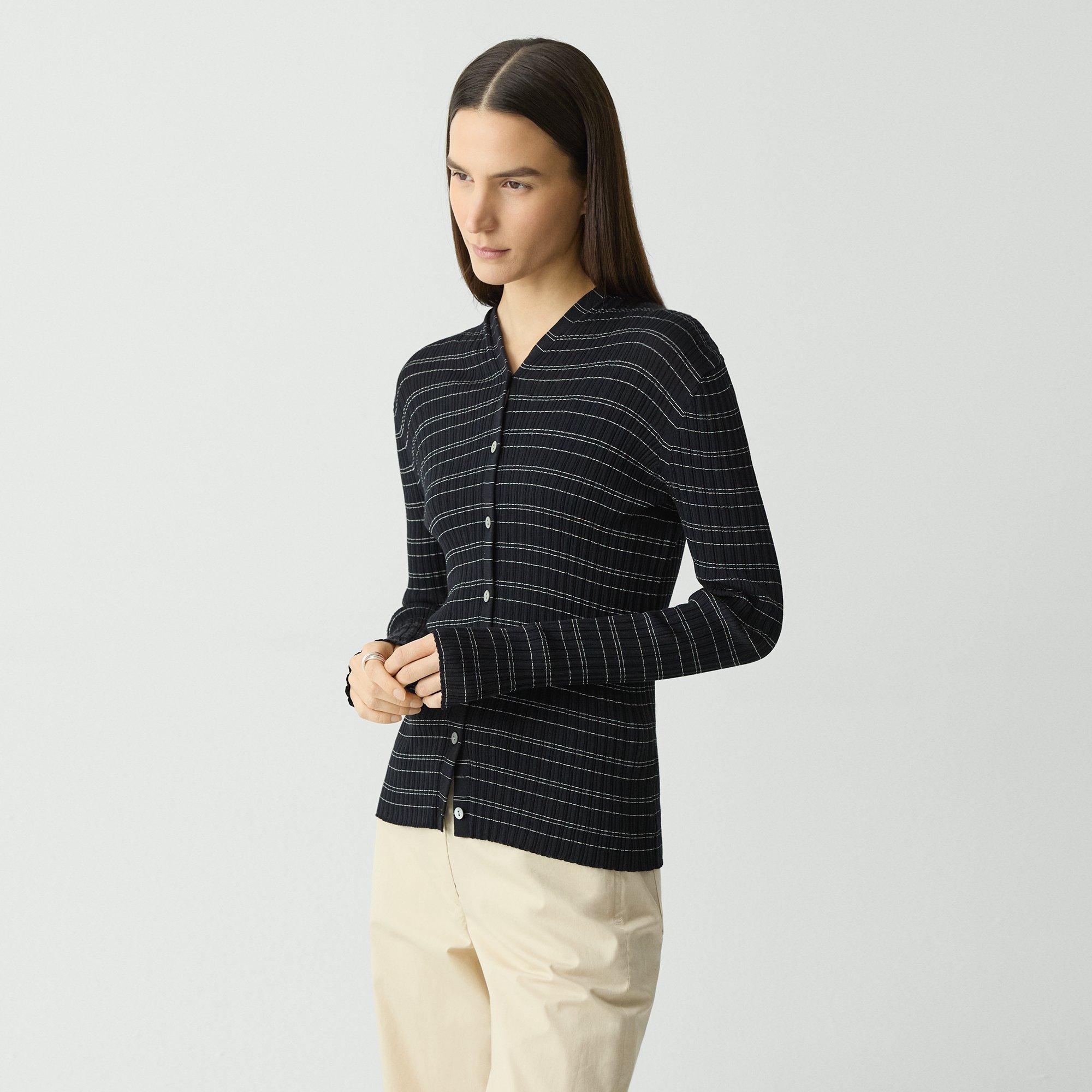 Striped Hoodie in Cotton-Blend