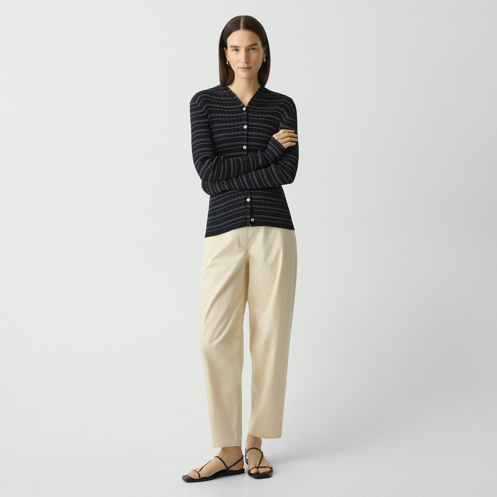 Striped Hoodie in Cotton-Blend