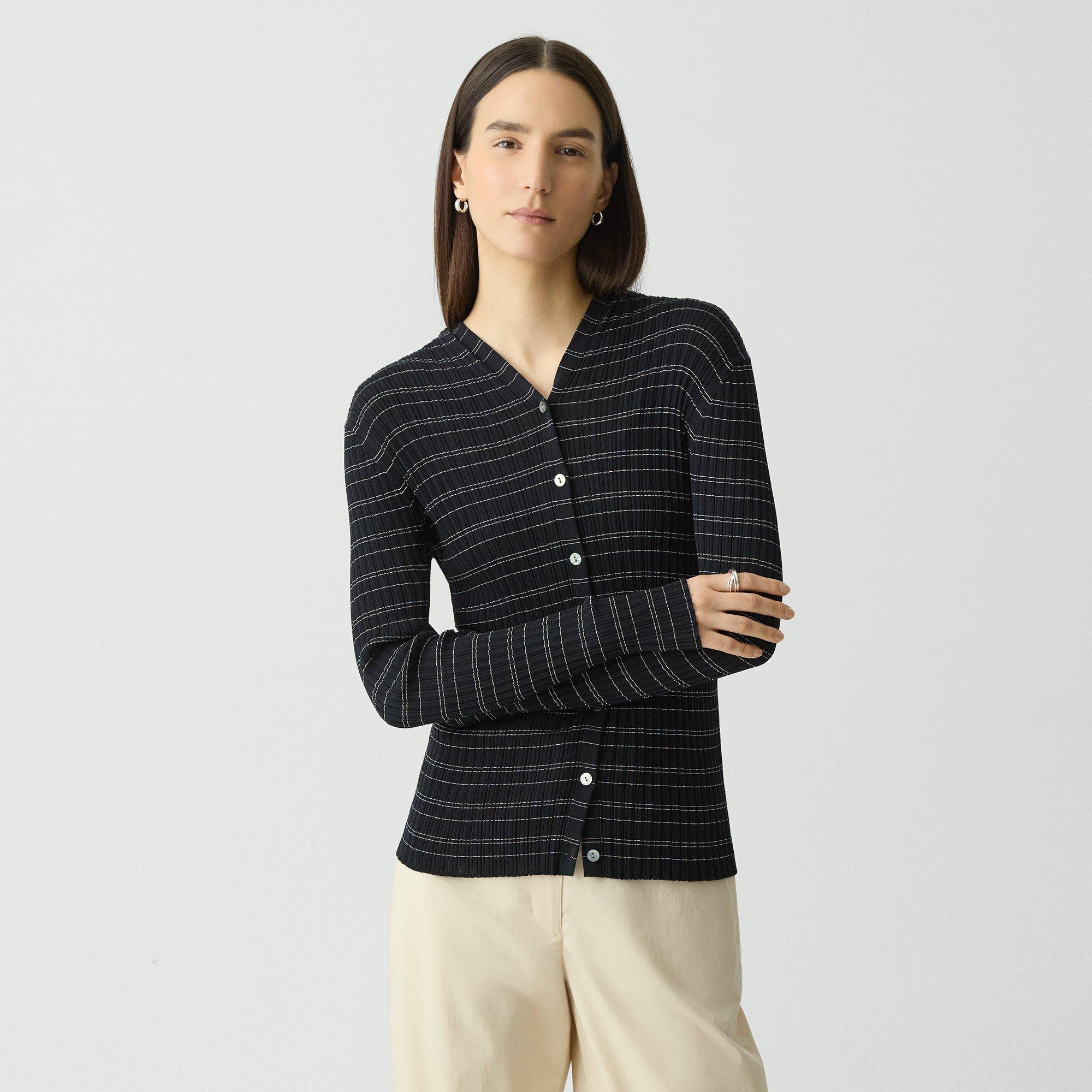 Striped Hoodie in Cotton-Blend