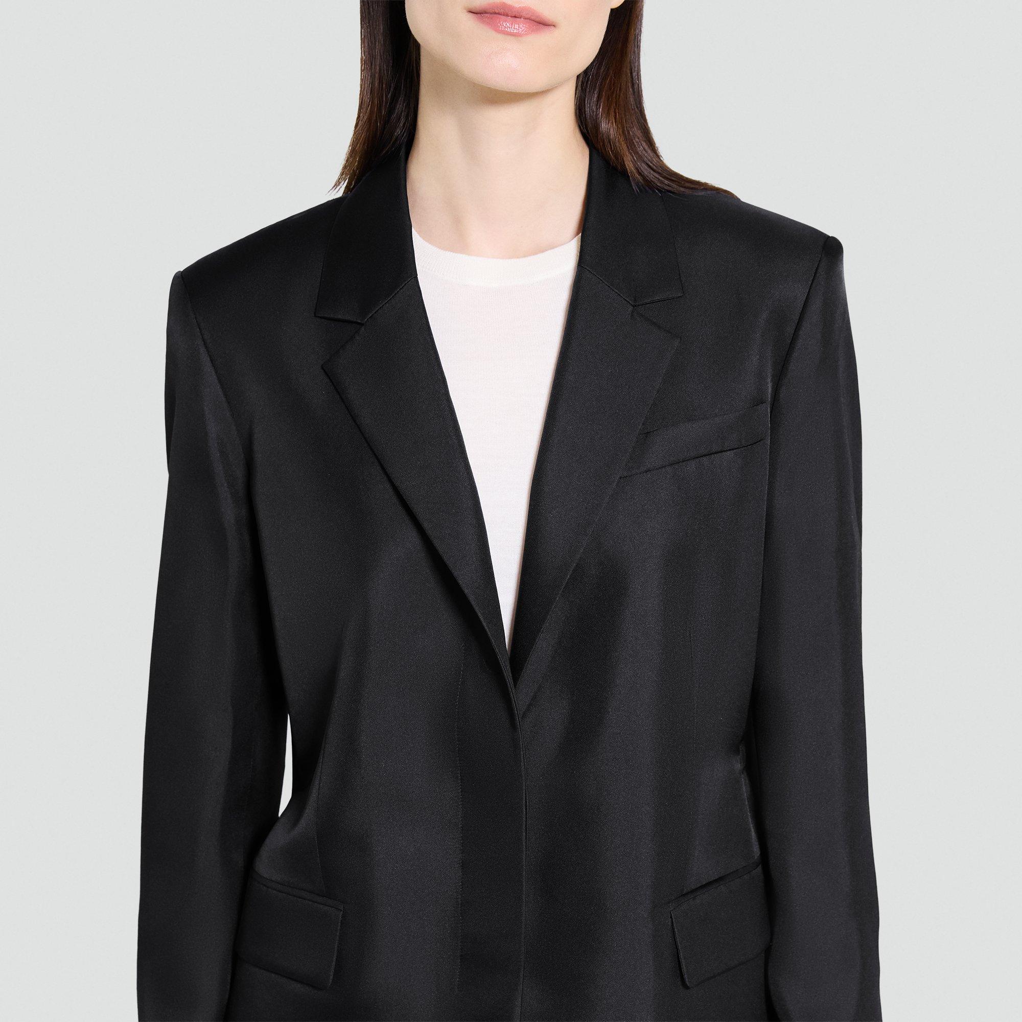 Oversized Cinch Waist Blazer in Mod Silk Twill