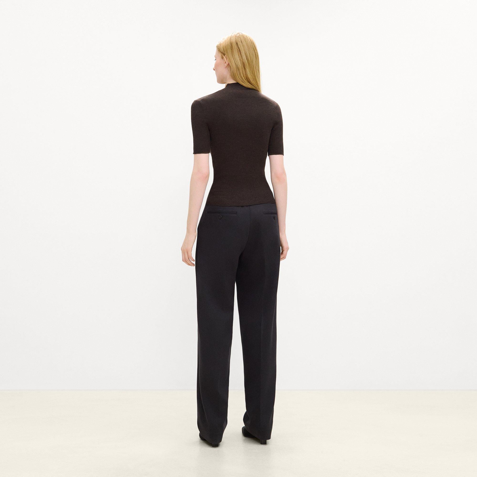 Leenda Mock Neck Sweater in Regal Wool