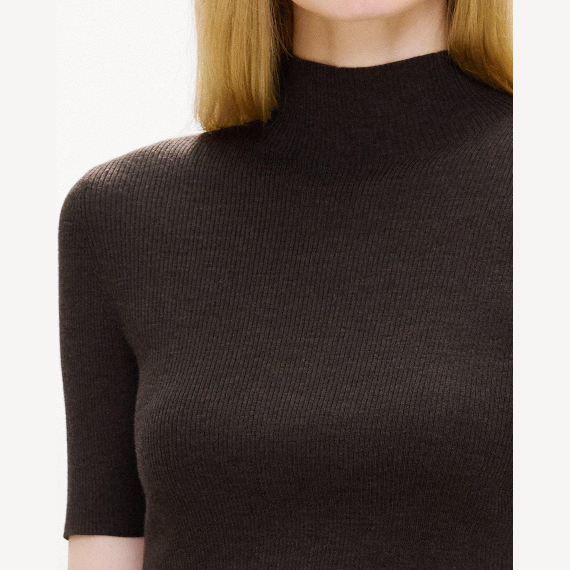 Leenda Mock Neck Sweater in Regal Wool