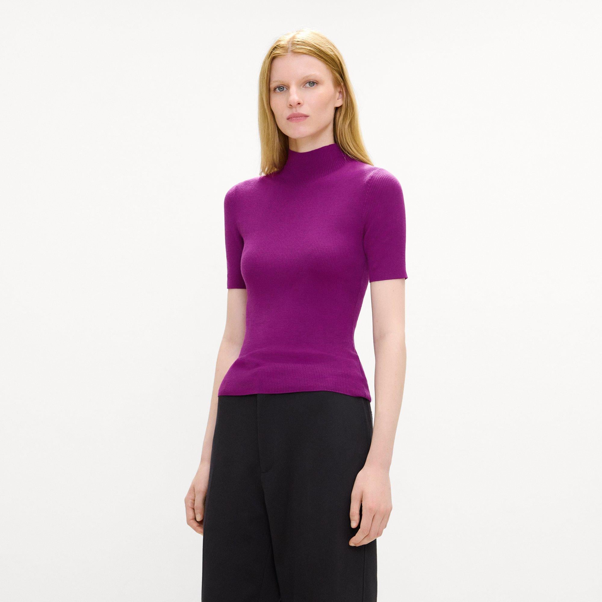 Leenda Mock Neck Sweater in Regal Wool