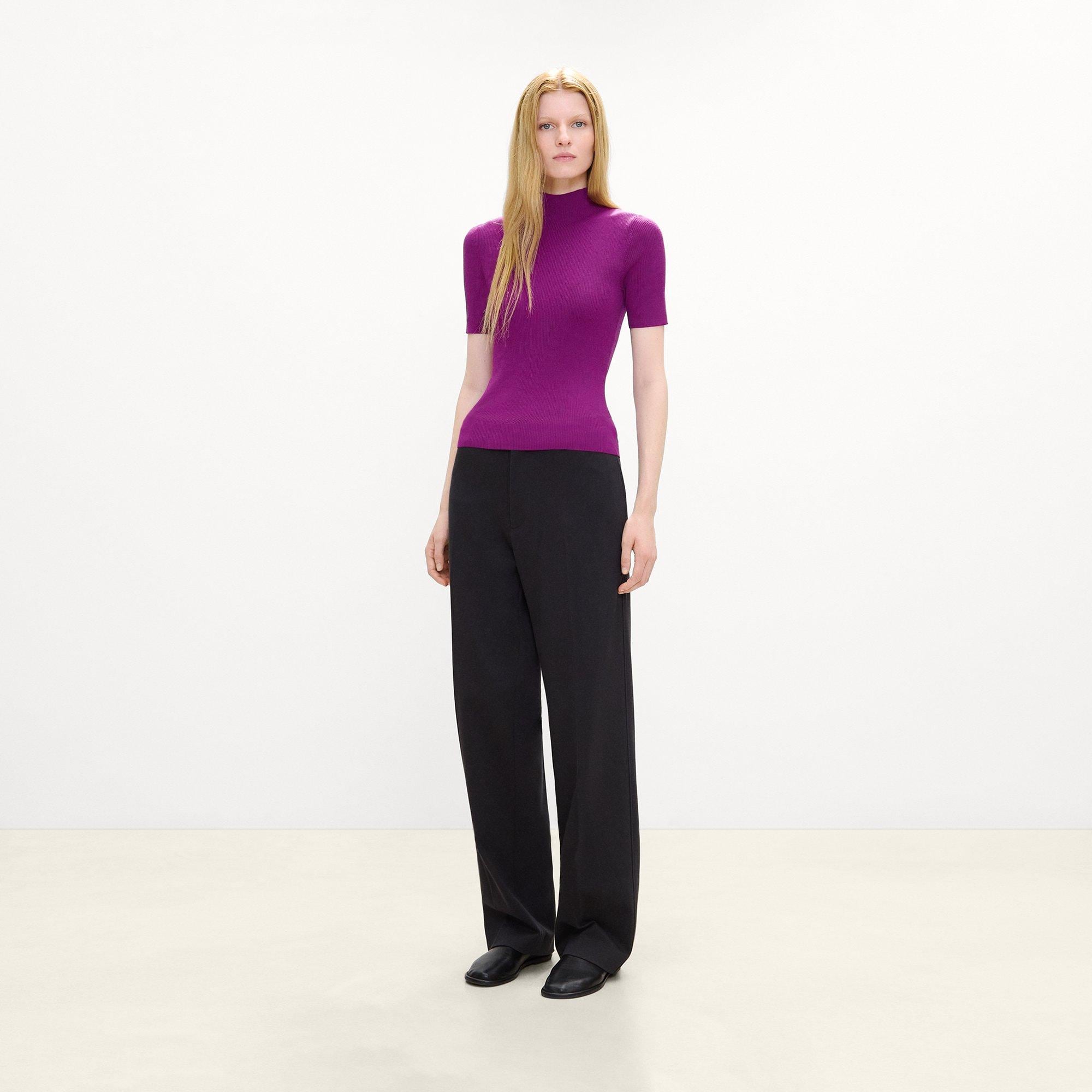 Leenda Mock Neck Sweater in Regal Wool