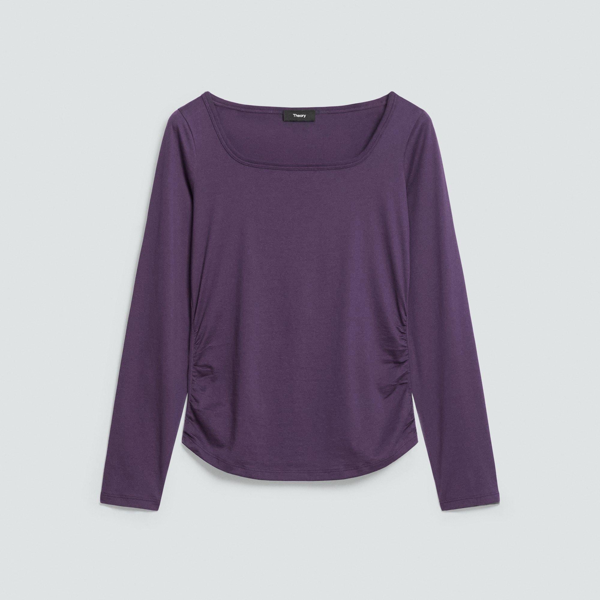 Square Neck Long-Sleeve Tee in Organic Cotton