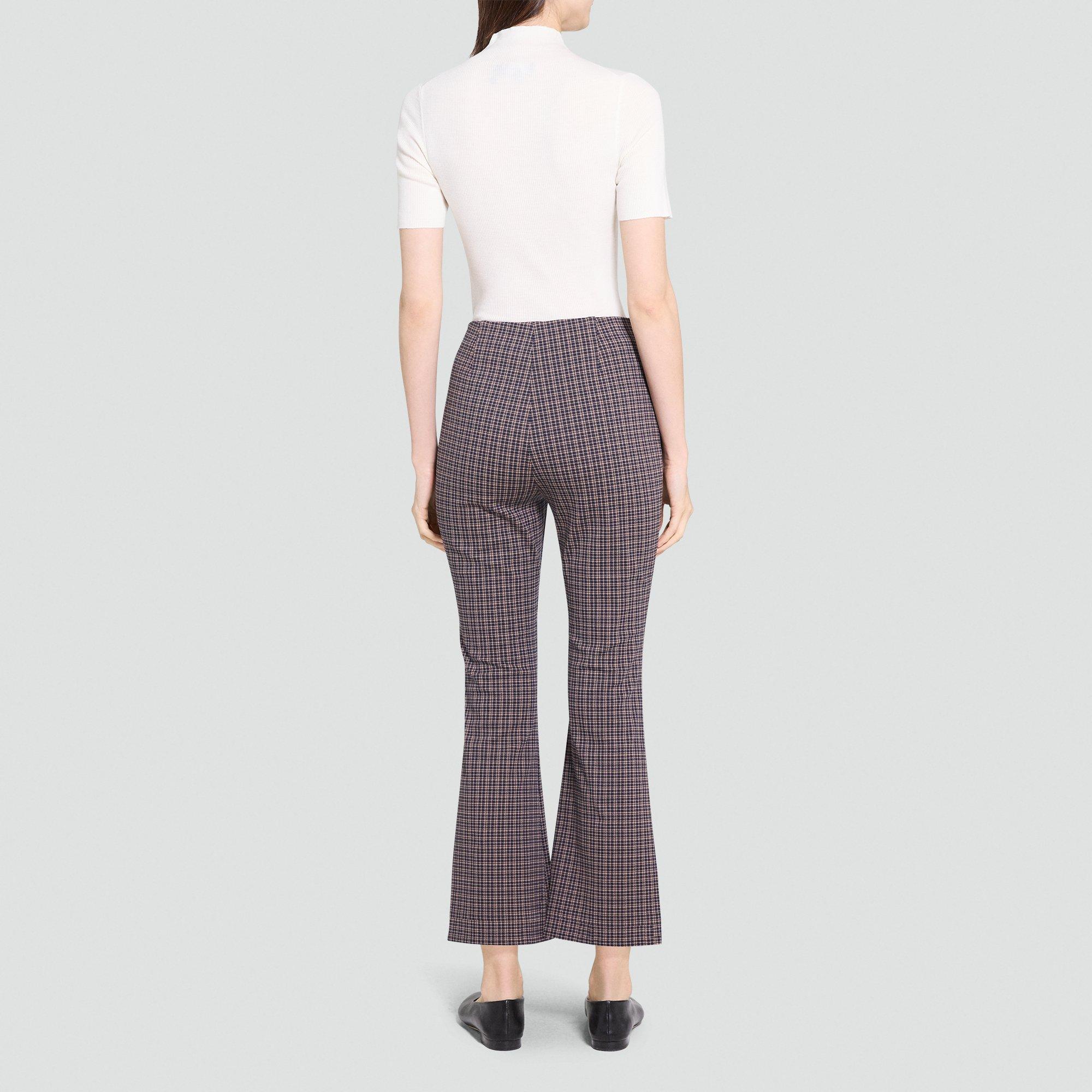 High-Waisted Kick Pant in Plaid Knit