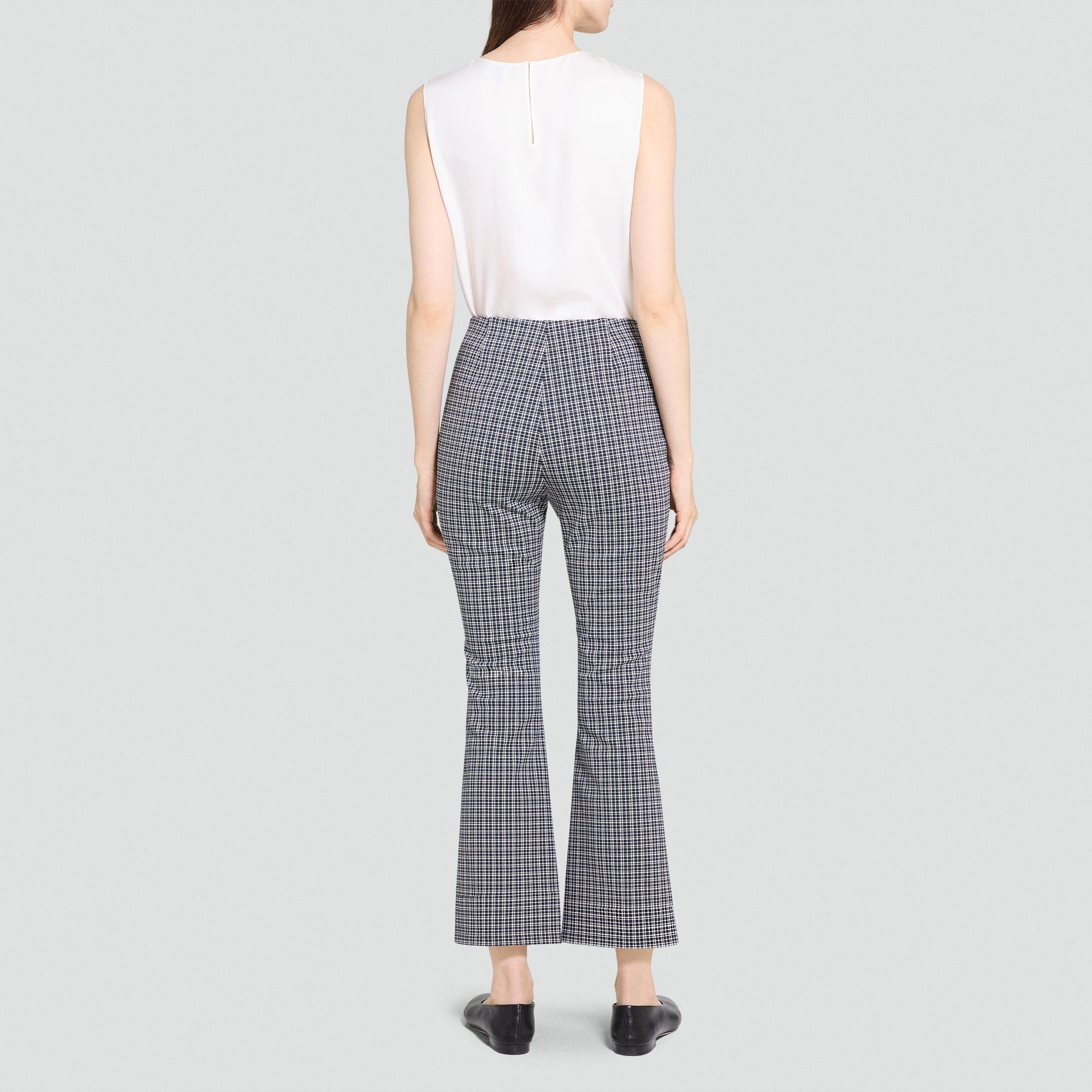 High-Waisted Kick Pant in Plaid Knit