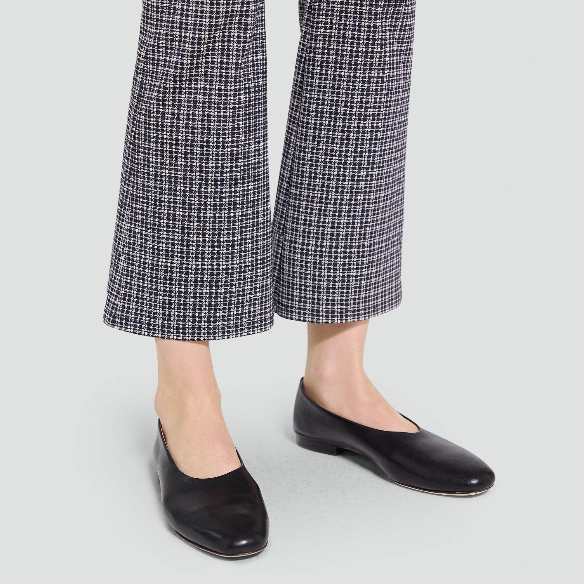 High-Waisted Kick Pant in Plaid Knit