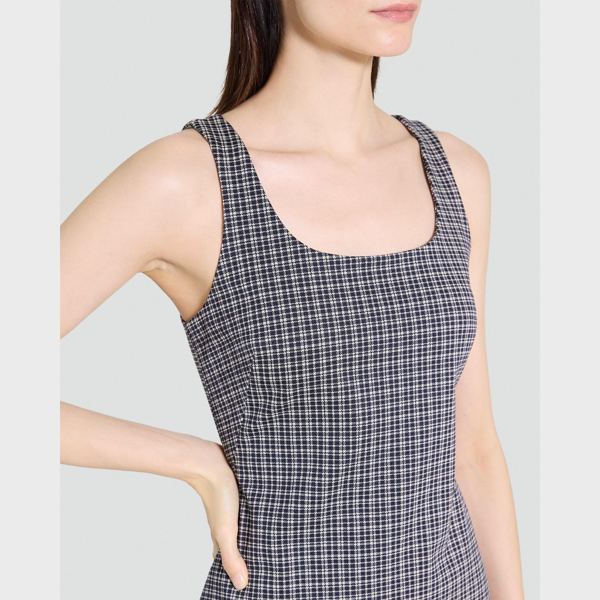 Tank Mini Dress in Plaid Knit