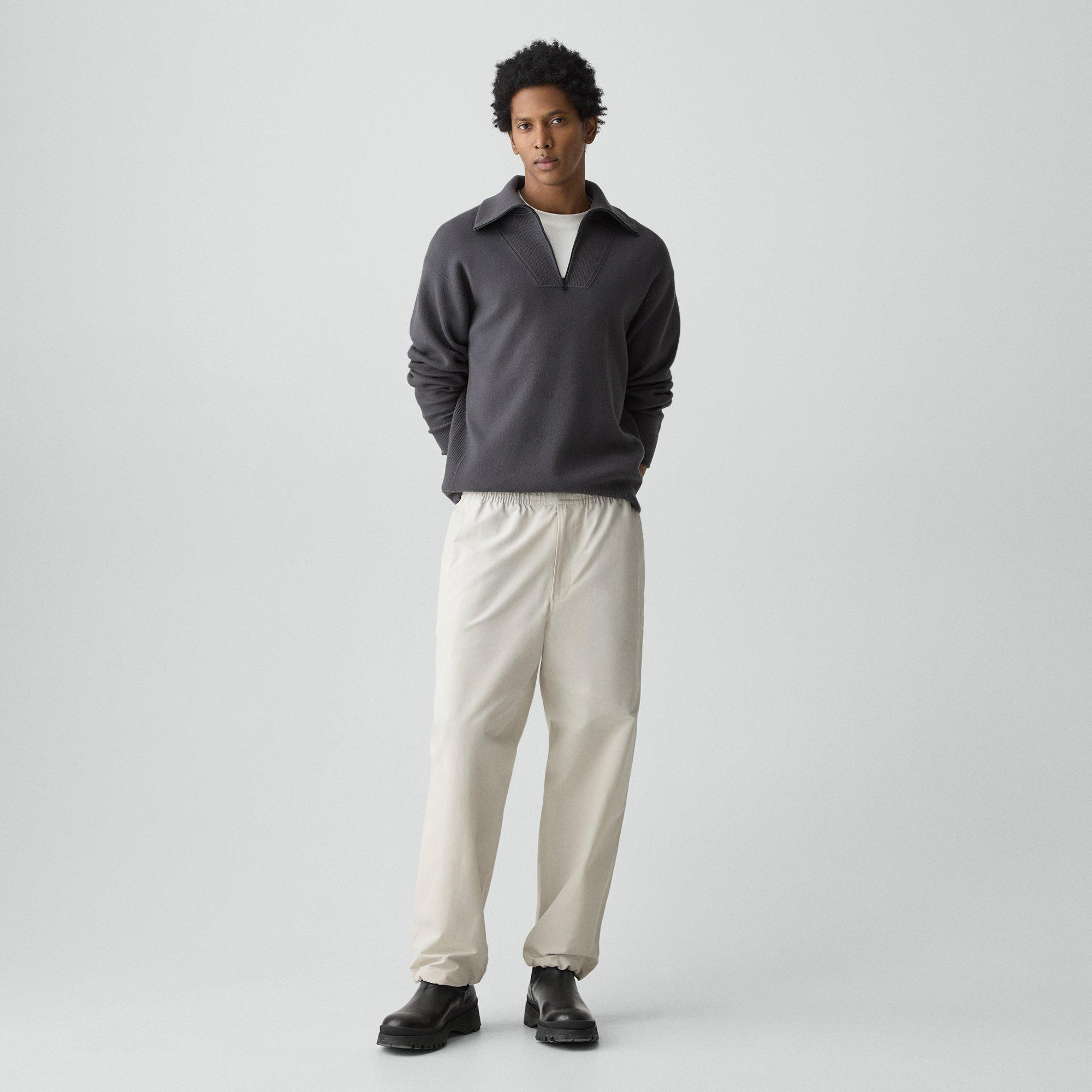 Drawstring Pull-On Pant in Organic Cotton-Blend