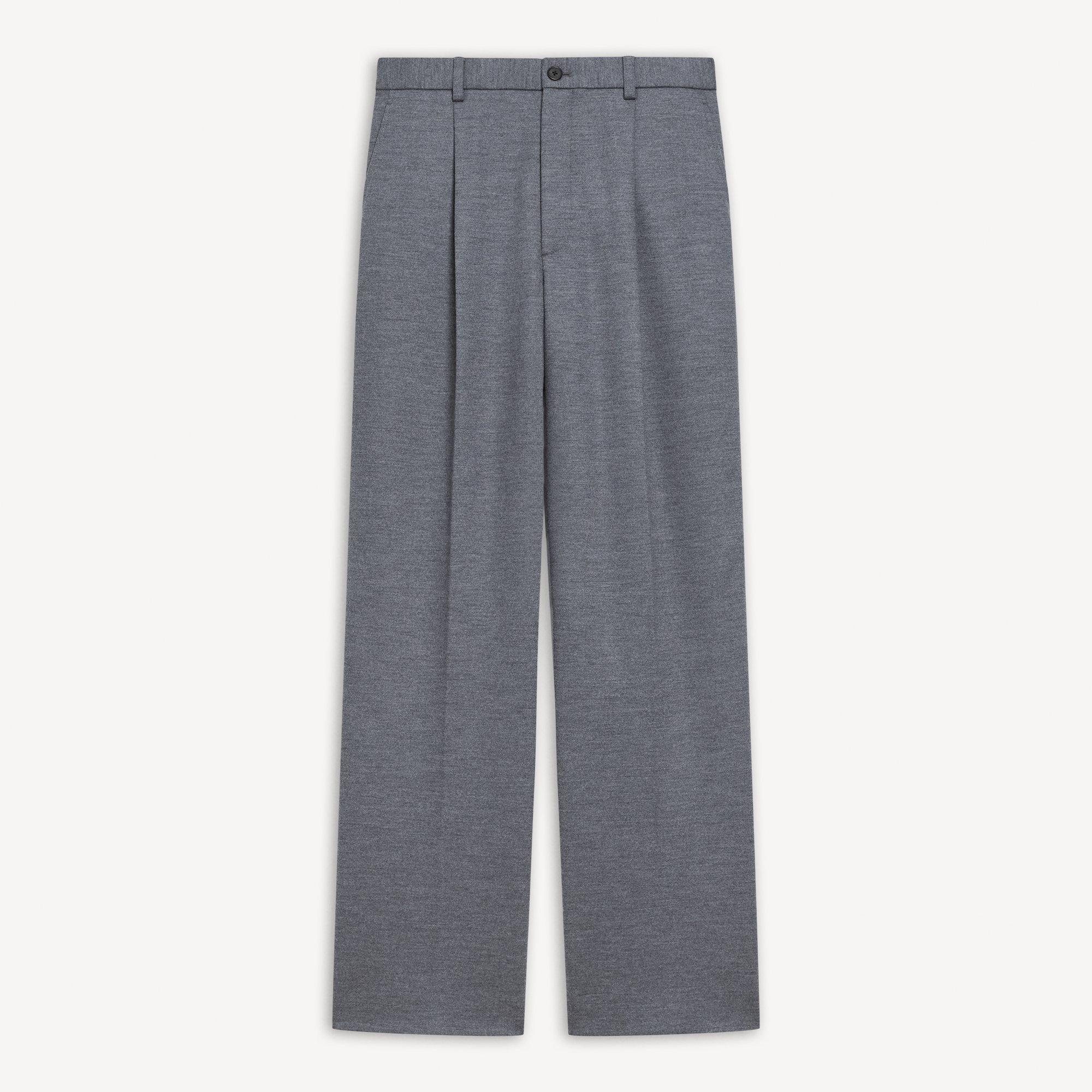 Relaxed Pleat Pant in Wool-Blend Knit