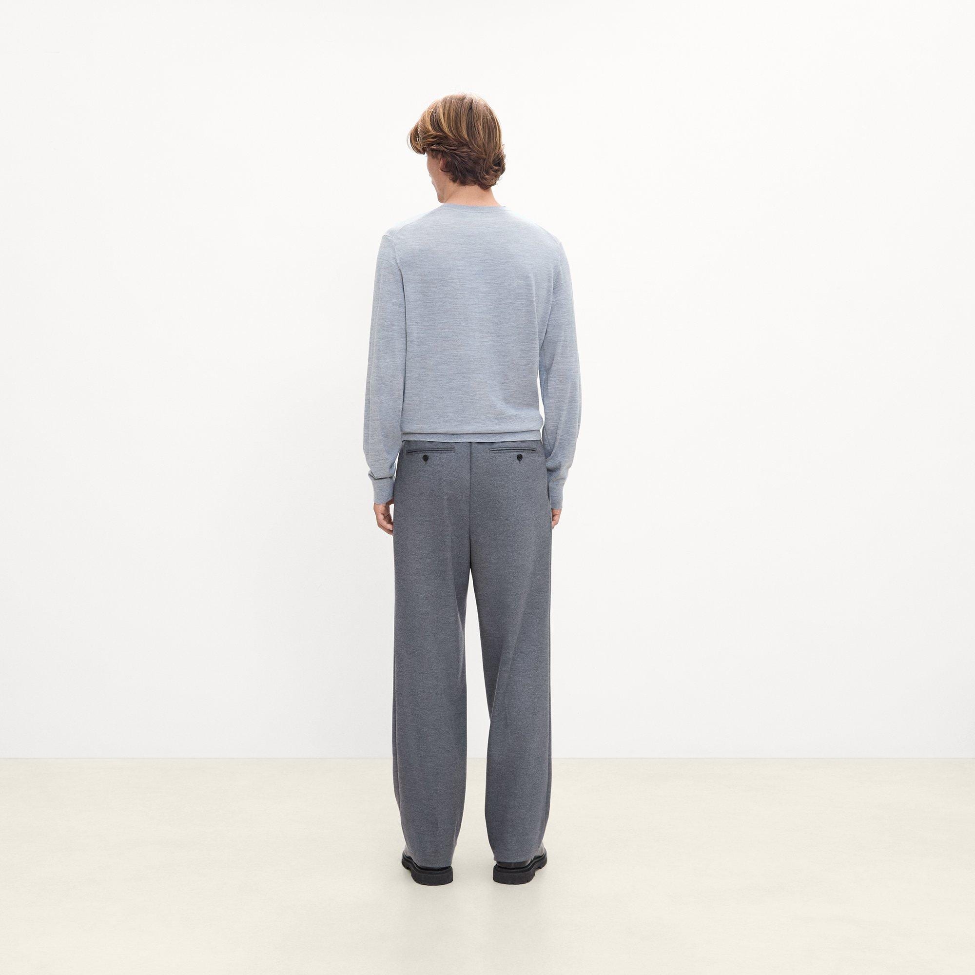 Relaxed Pleat Pant in Wool-Blend Knit