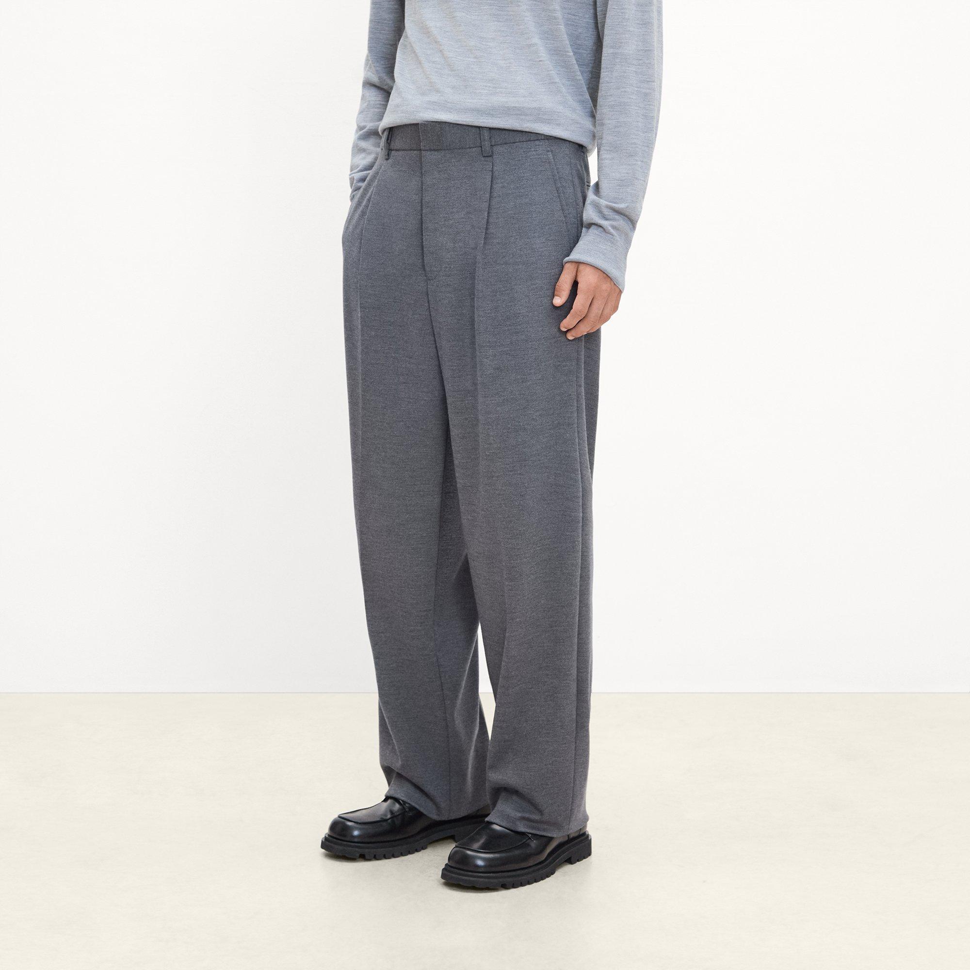 Relaxed Pleat Pant in Wool-Blend Knit