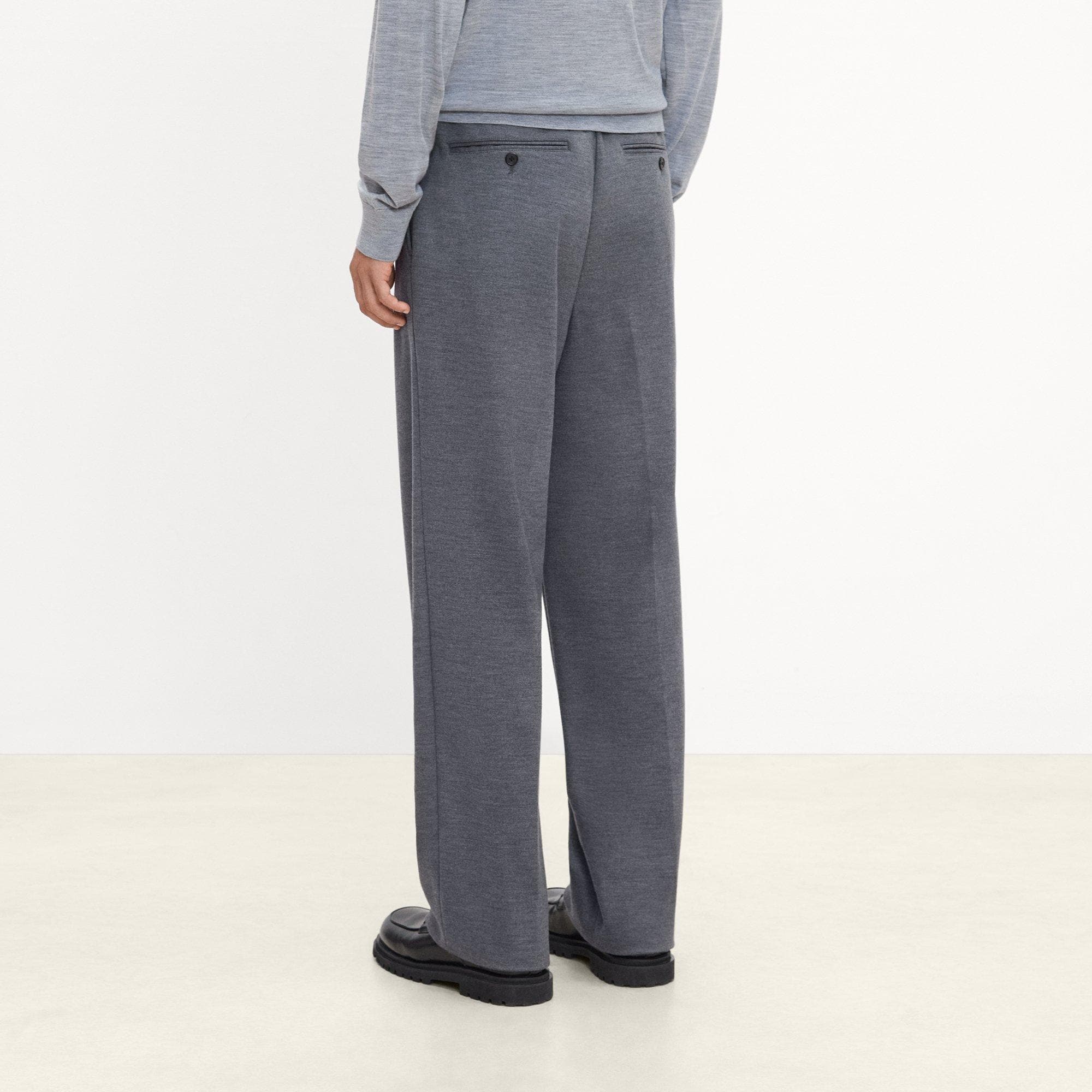 Relaxed Pleat Pant in Wool-Blend Knit