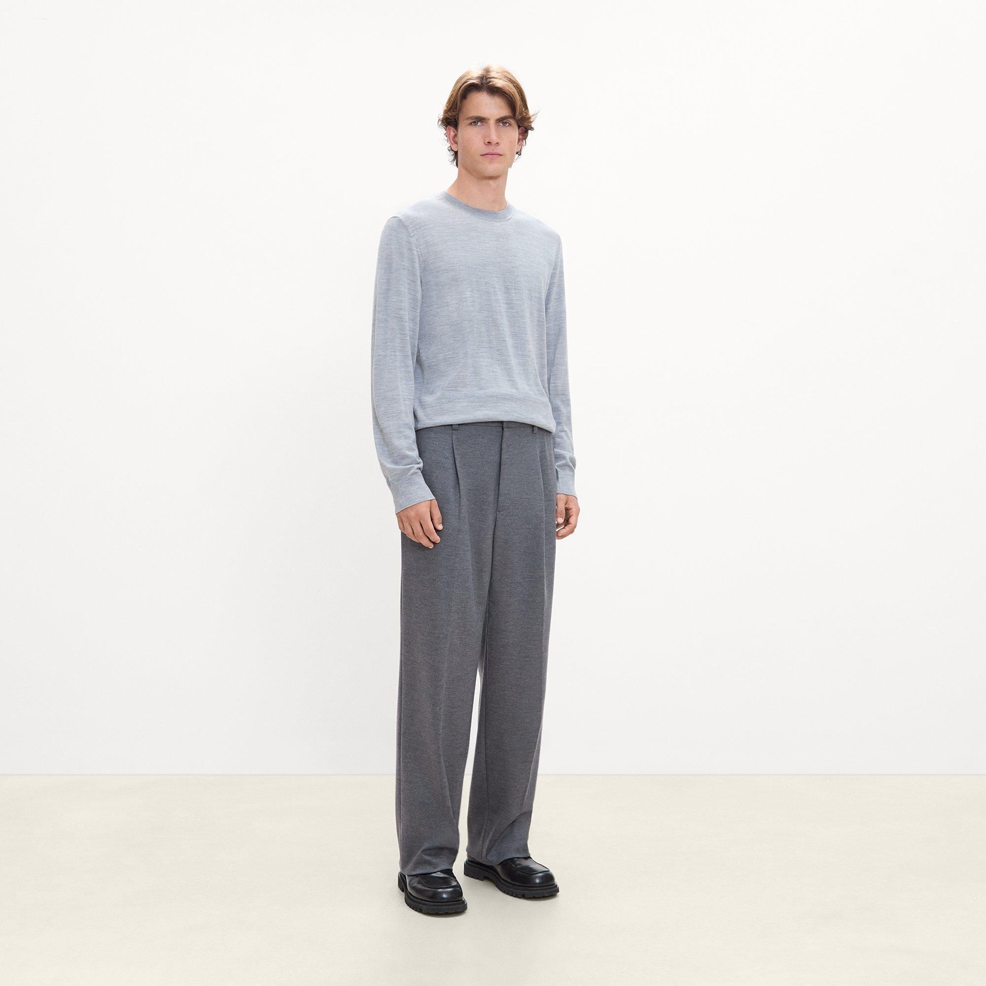 Relaxed Pleat Pant in Wool-Blend Knit