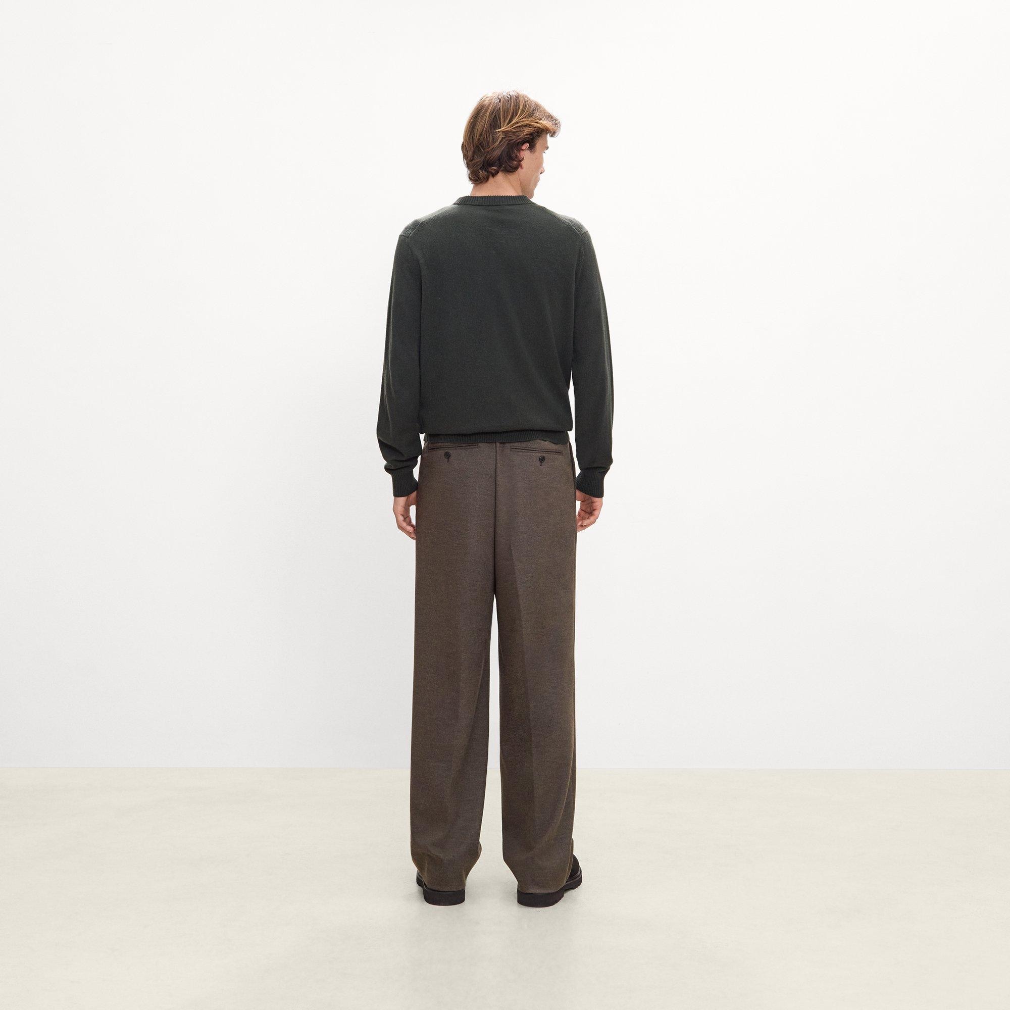 Relaxed Pleat Pant in Wool-Blend Knit