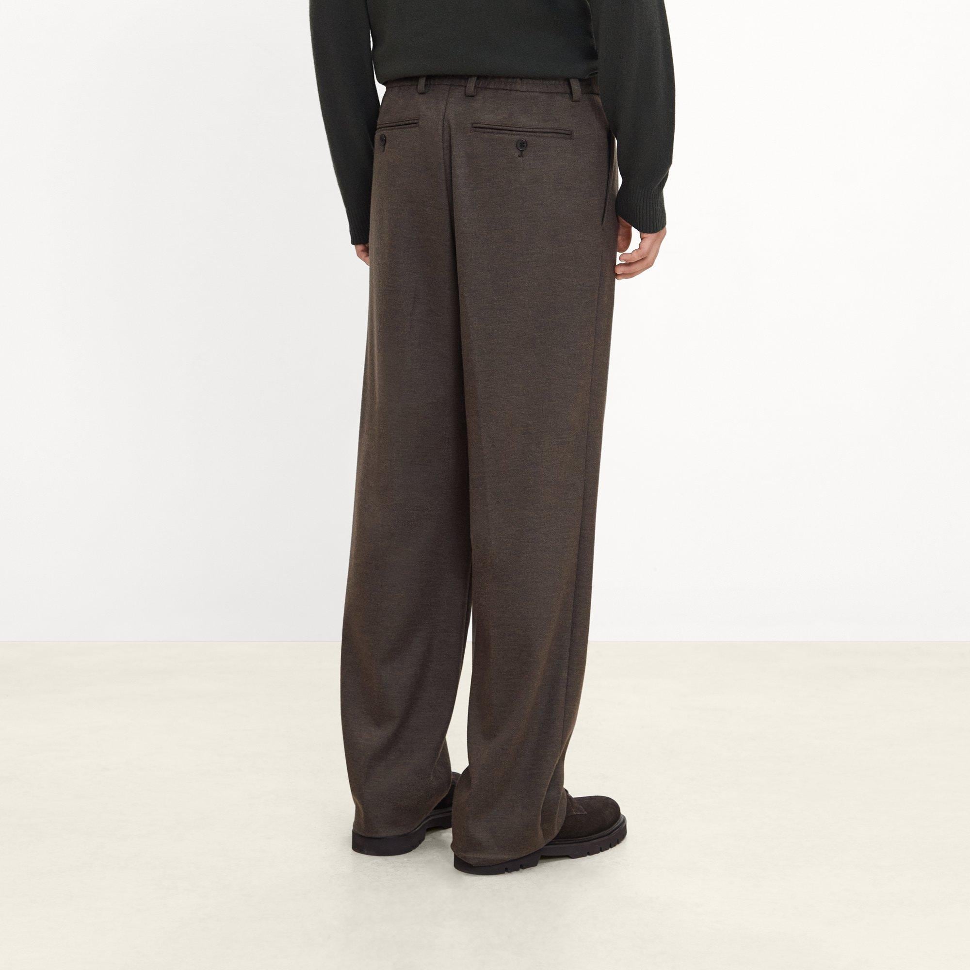 Relaxed Pleat Pant in Wool-Blend Knit