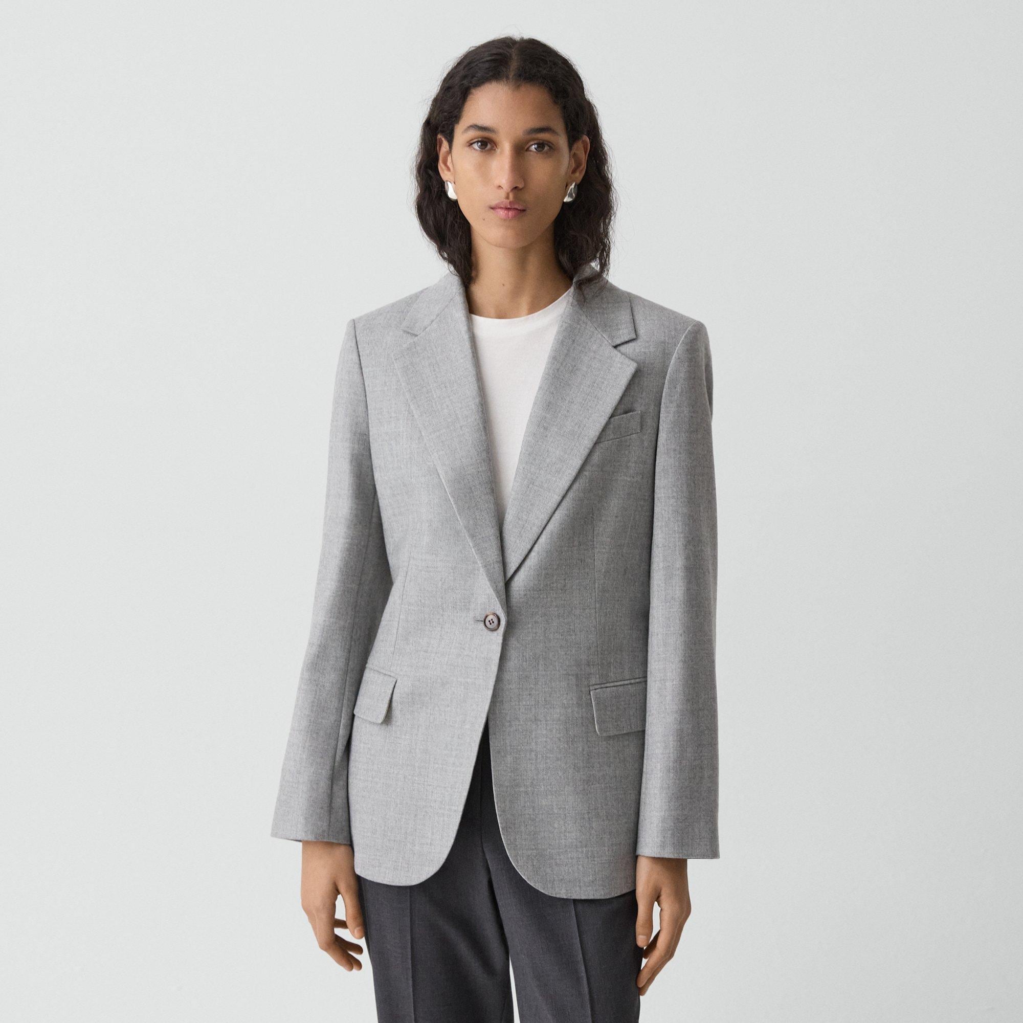 Lynnia Blazer in Sleek Flannel