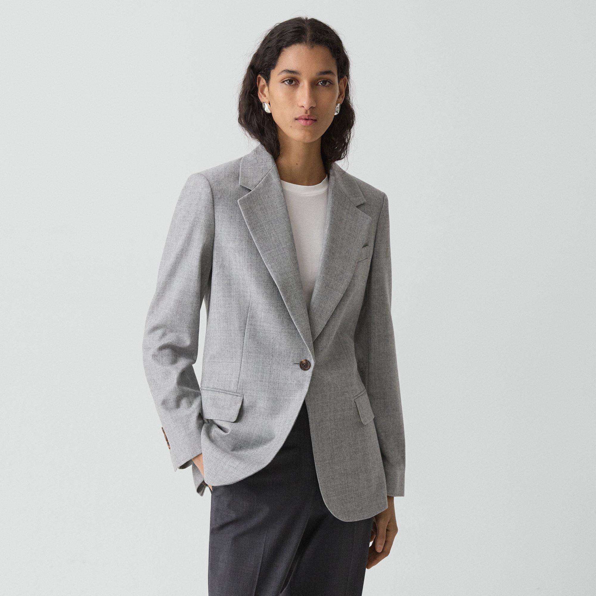 Lynnia Blazer in Sleek Flannel