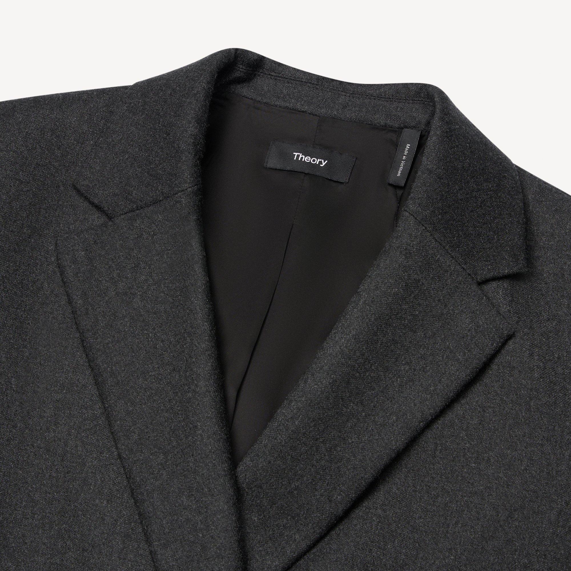 Relaxed Double-Breasted Blazer in Sleek Flannel