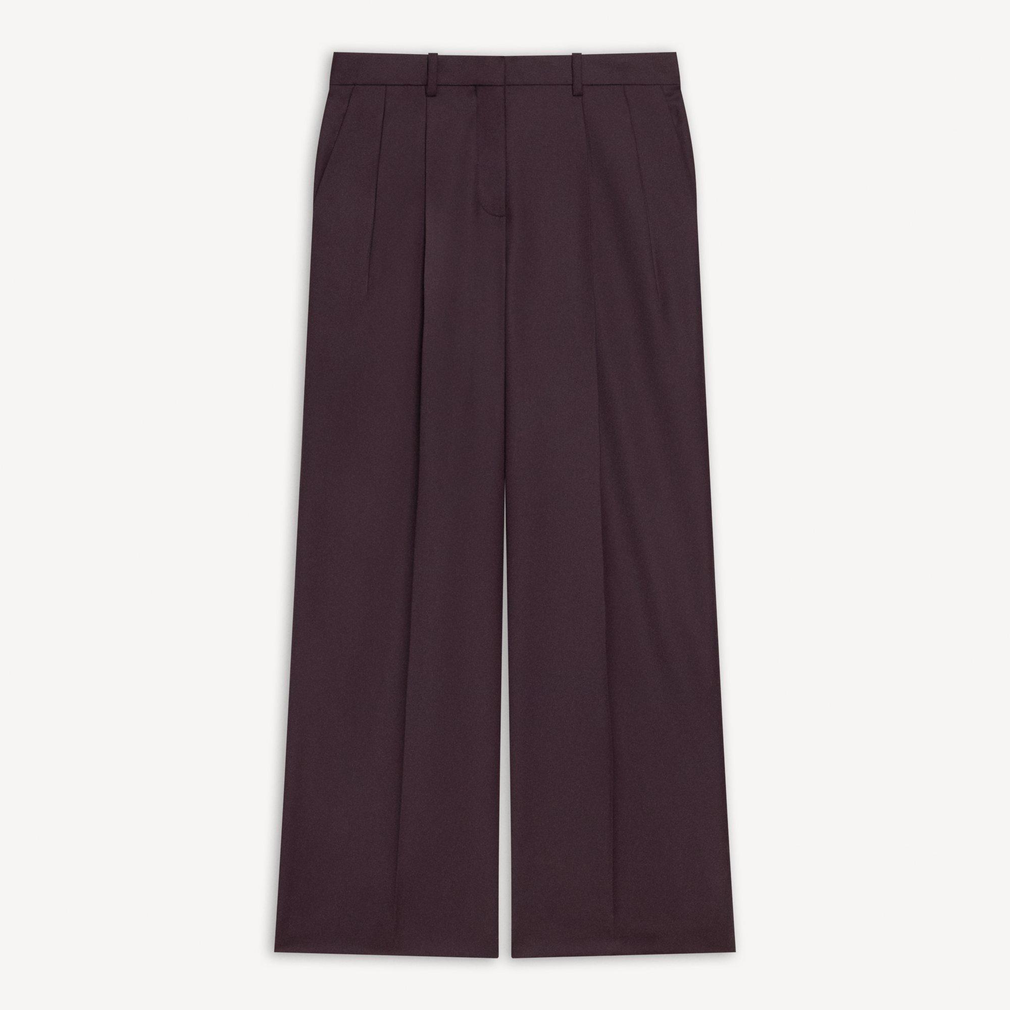 Classic Straight Trousers in Sleek Flannel