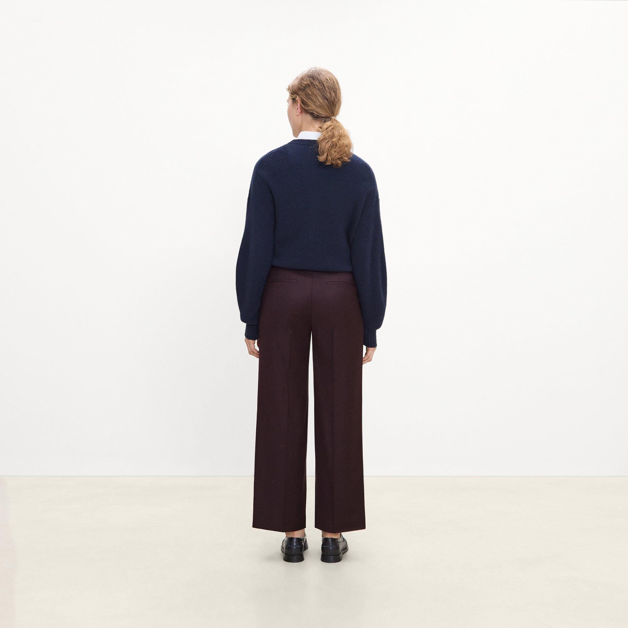 Classic Straight Trousers in Sleek Flannel
