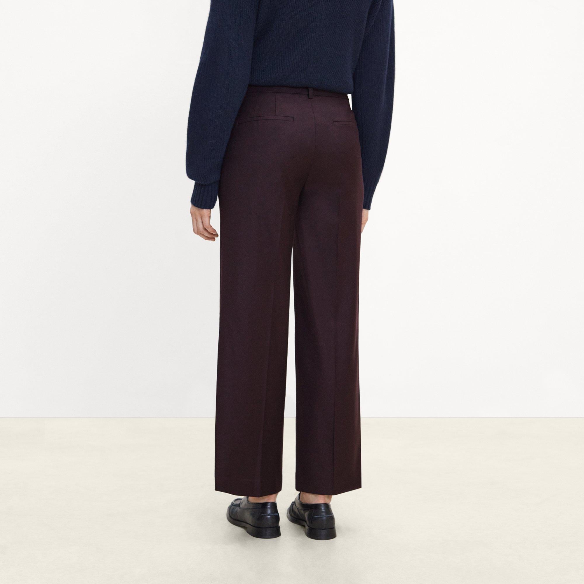 Classic Straight Trousers in Sleek Flannel