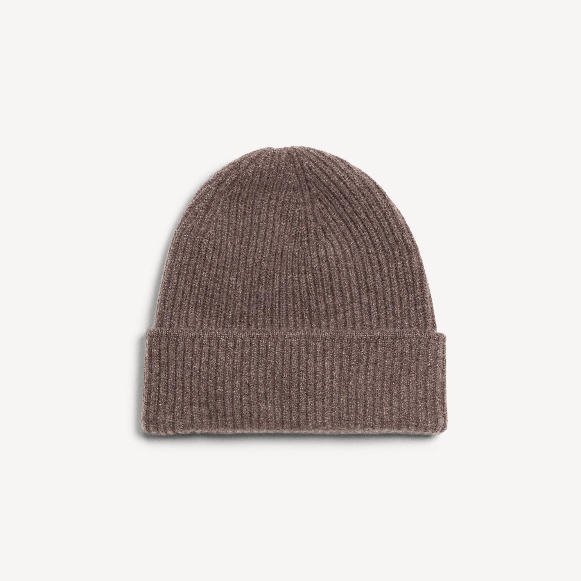 Ribbed Beanie in Cashmere