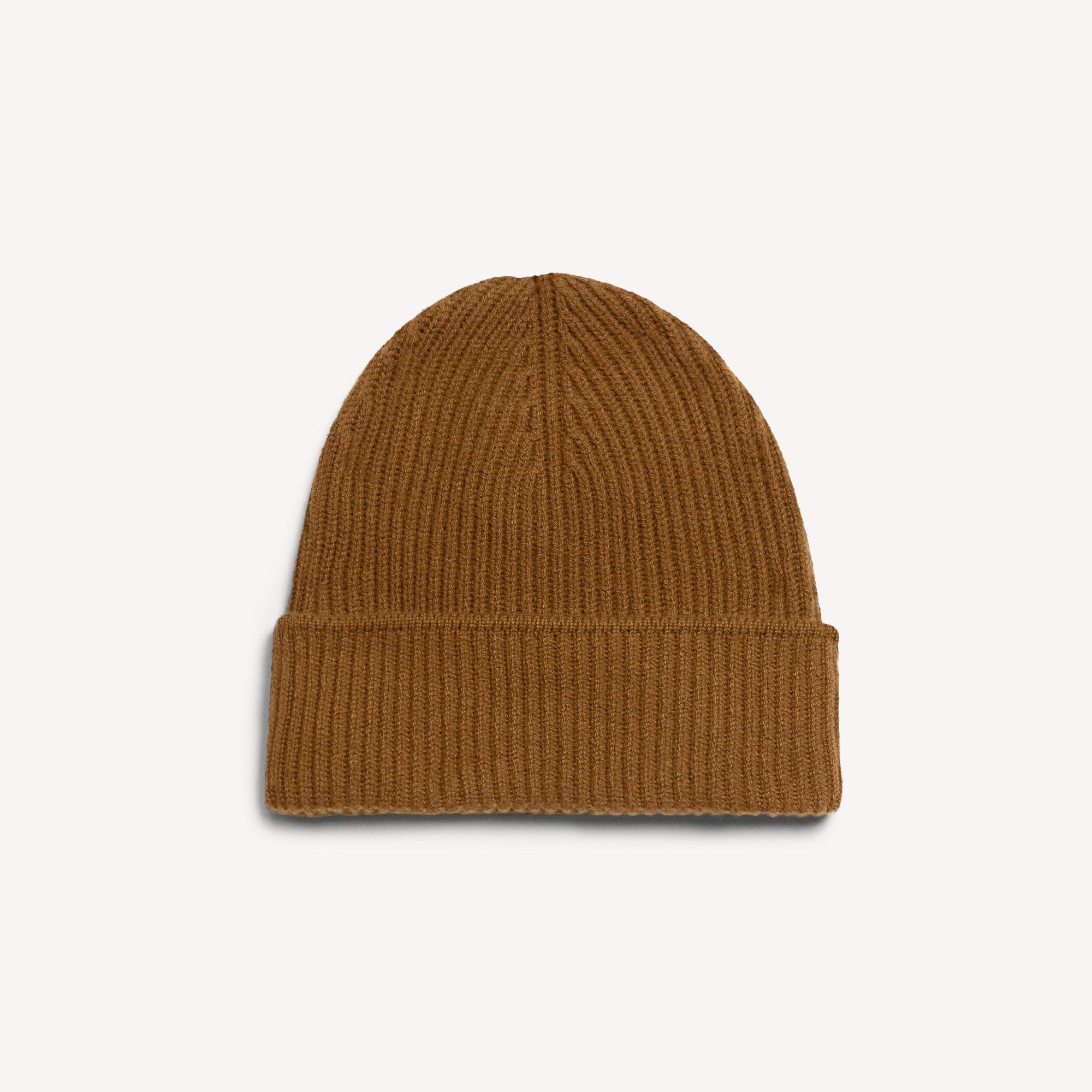 Ribbed Beanie in Cashmere