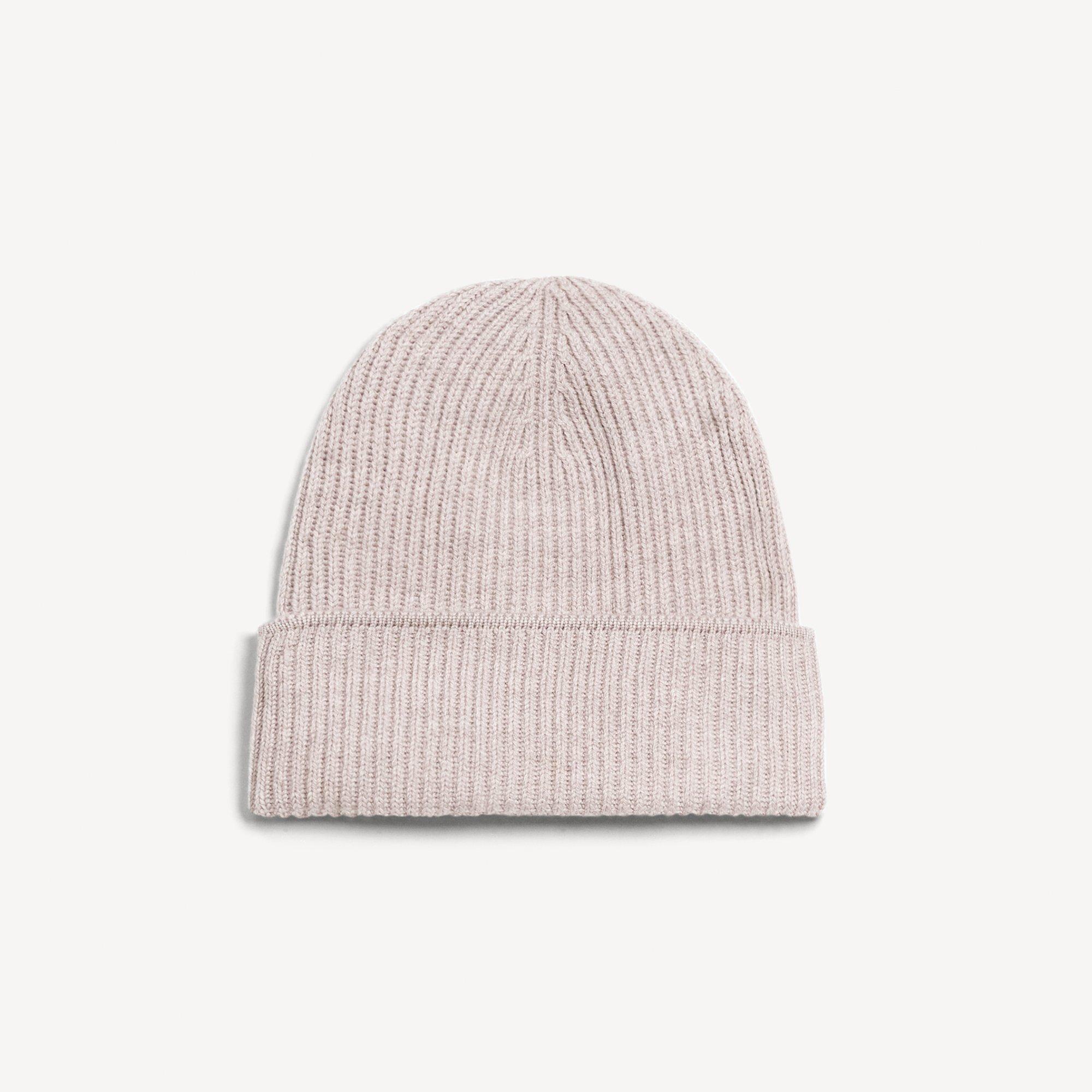 Ribbed Beanie in Cashmere