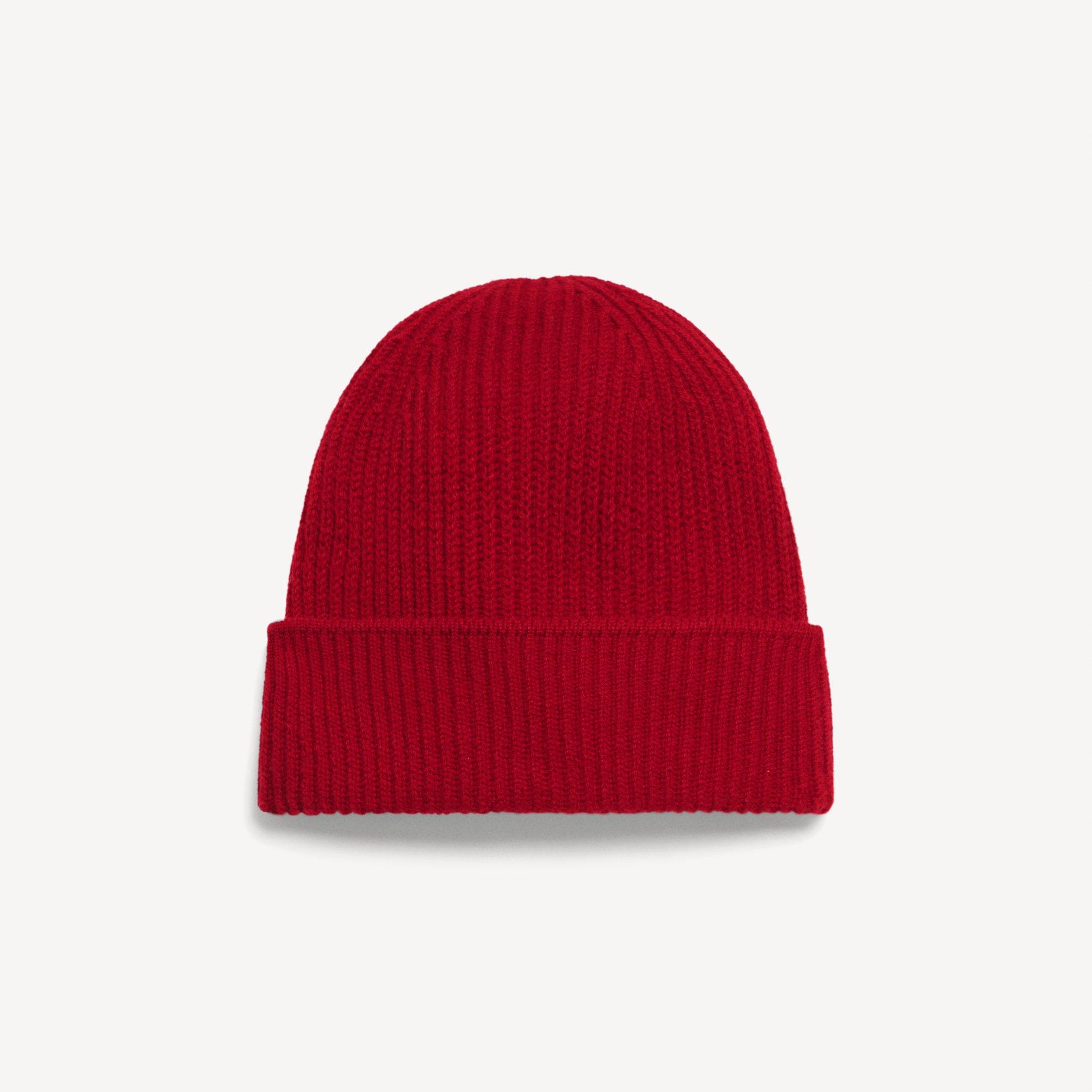 Ribbed Beanie in Cashmere