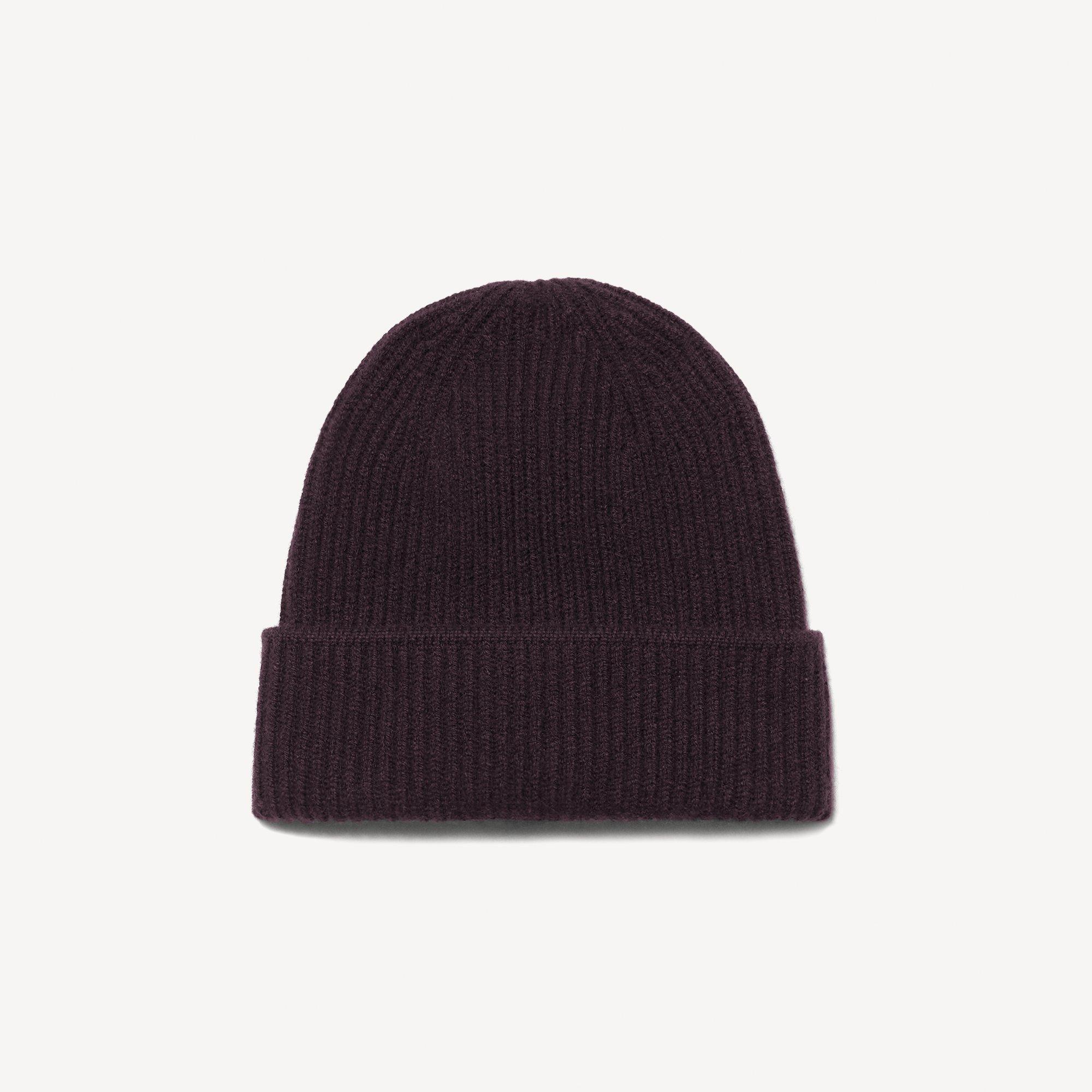 Ribbed Beanie in Cashmere