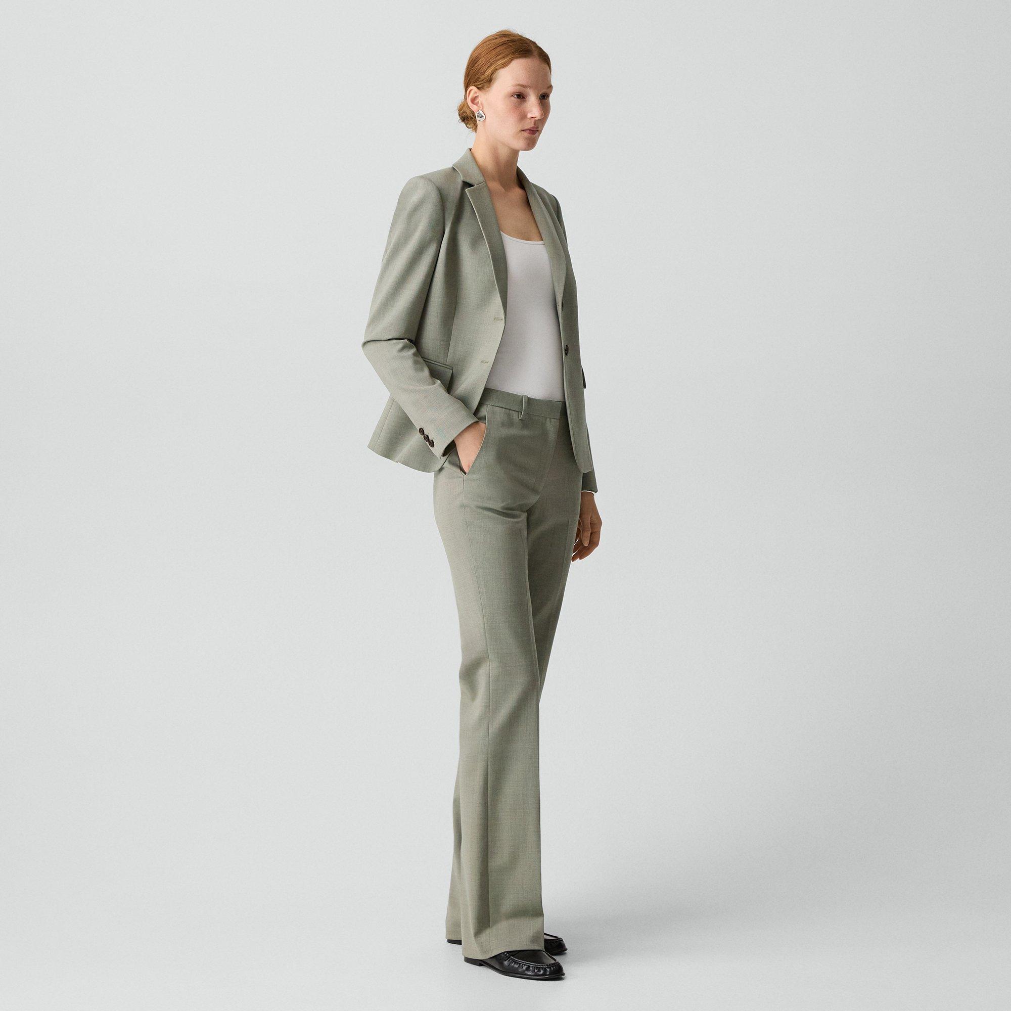 Flared Pant, 29'' in Wool Gabardine