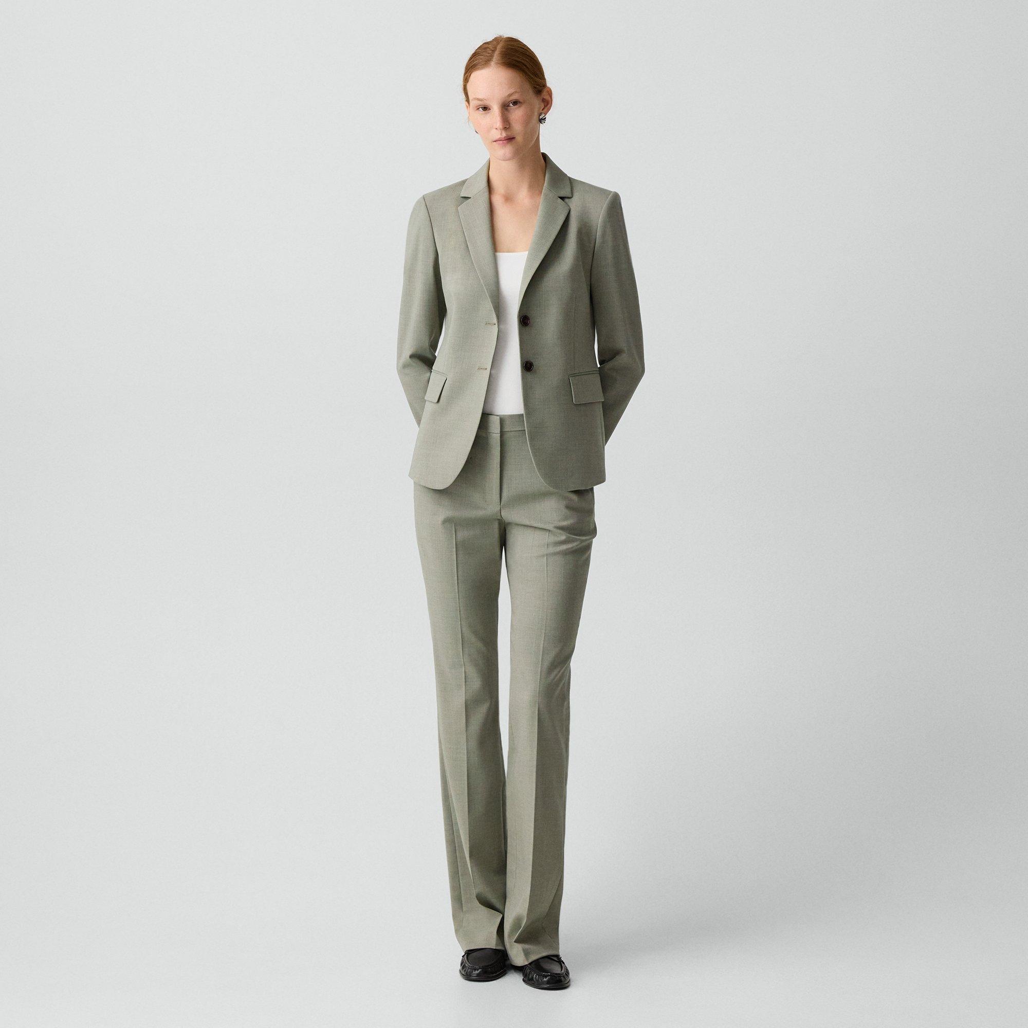 Flared Pant, 29'' in Wool Gabardine