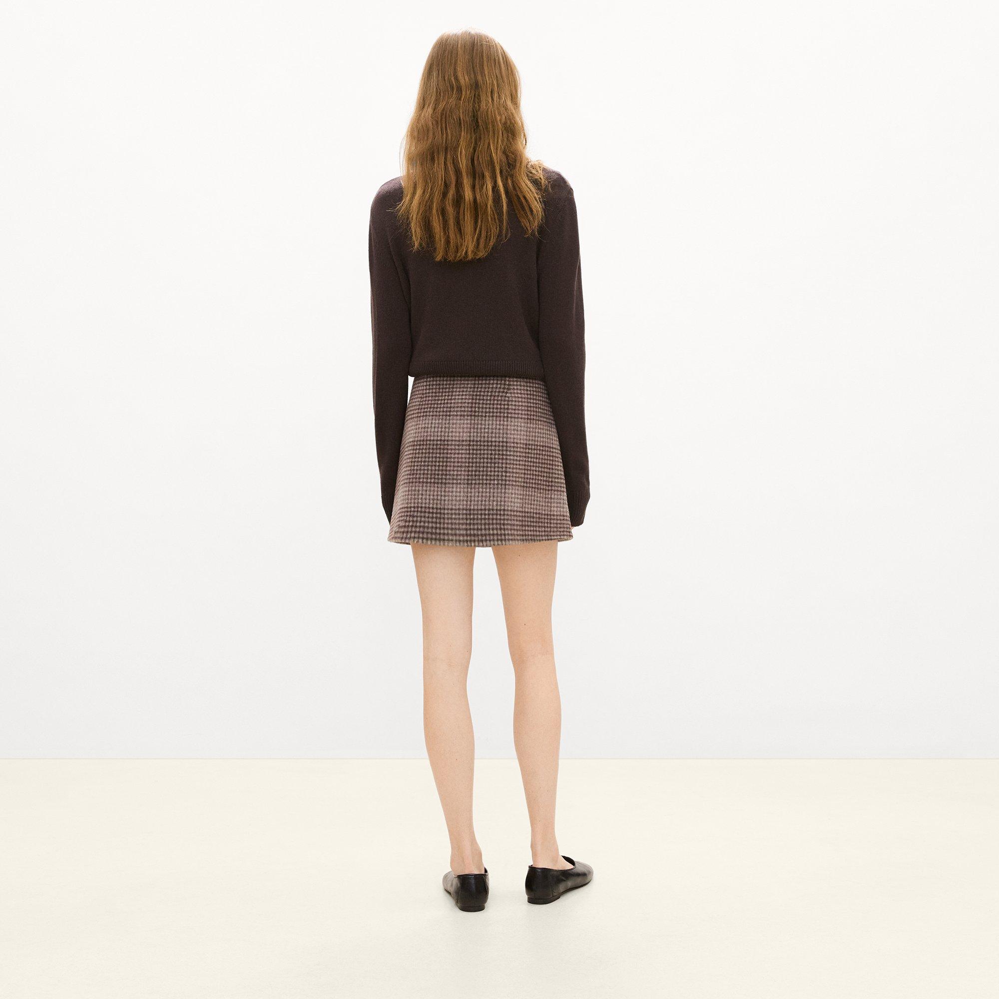 A-Line Mini Skirt in Plaid Wool-Cashmere