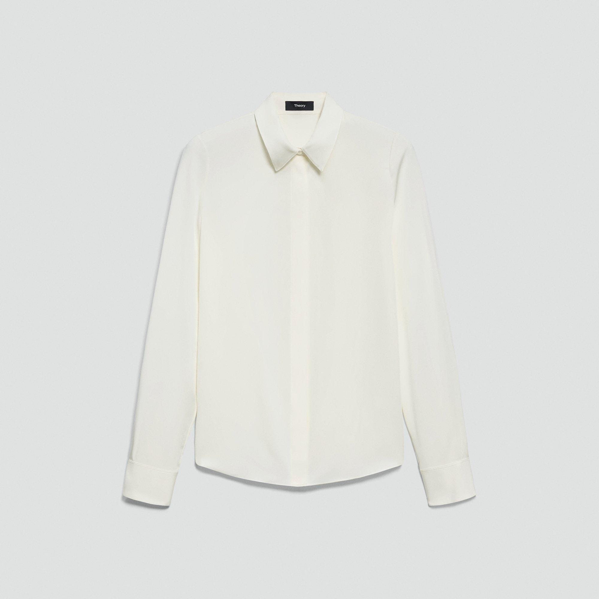 Fitted Shirt in Washable Silk Georgette