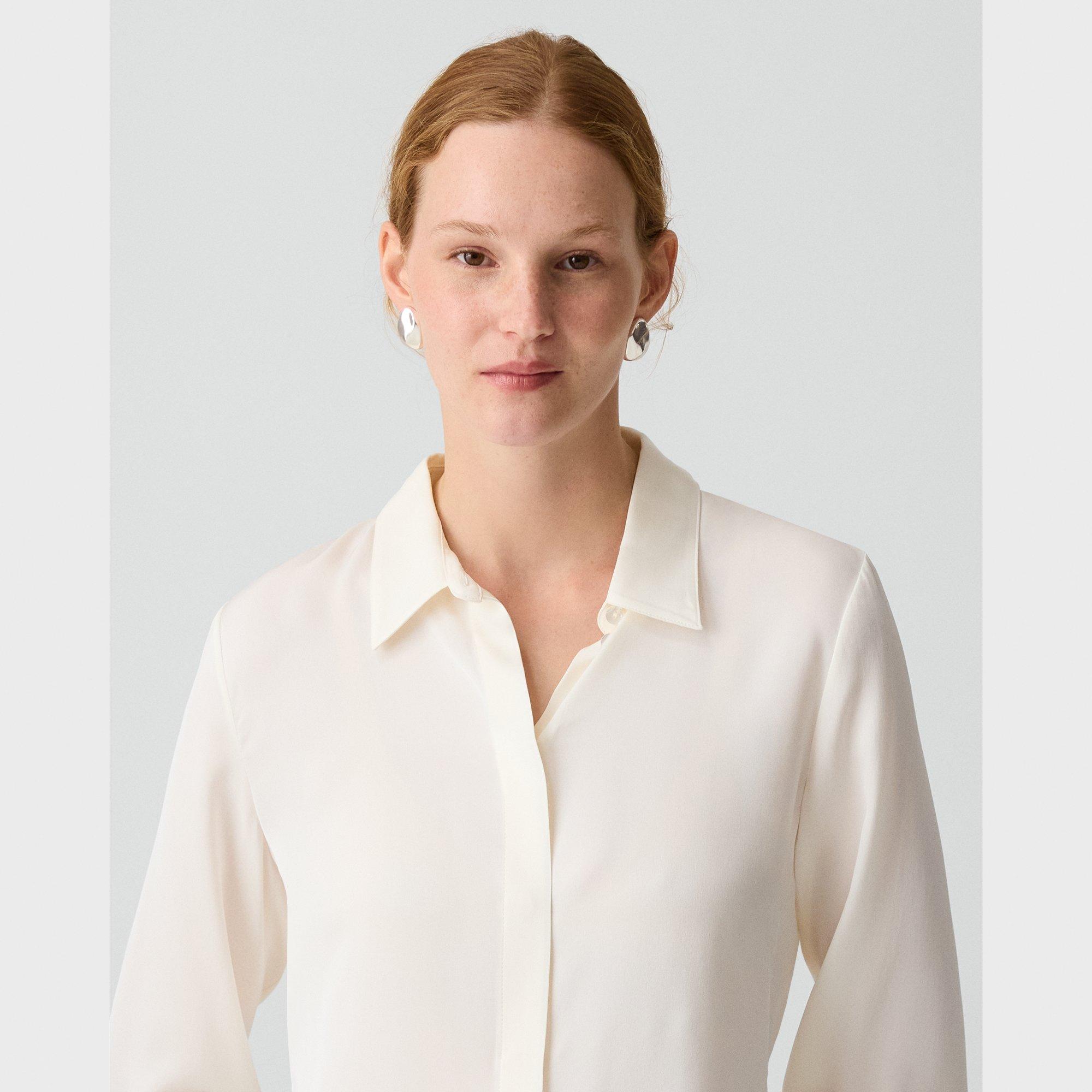 Fitted Shirt in Washable Silk Georgette
