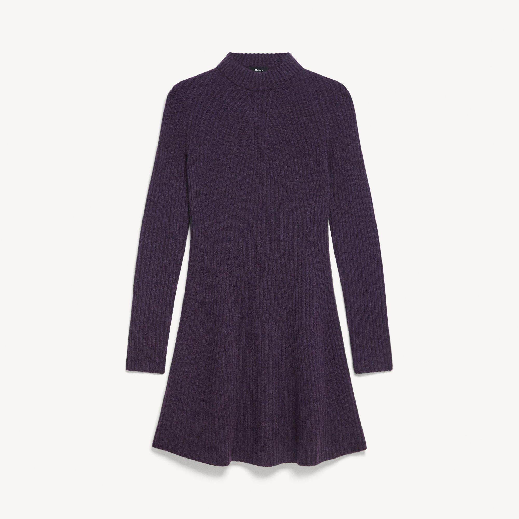 Ribbed Sweater Dress in Felted Wool-Cashmere