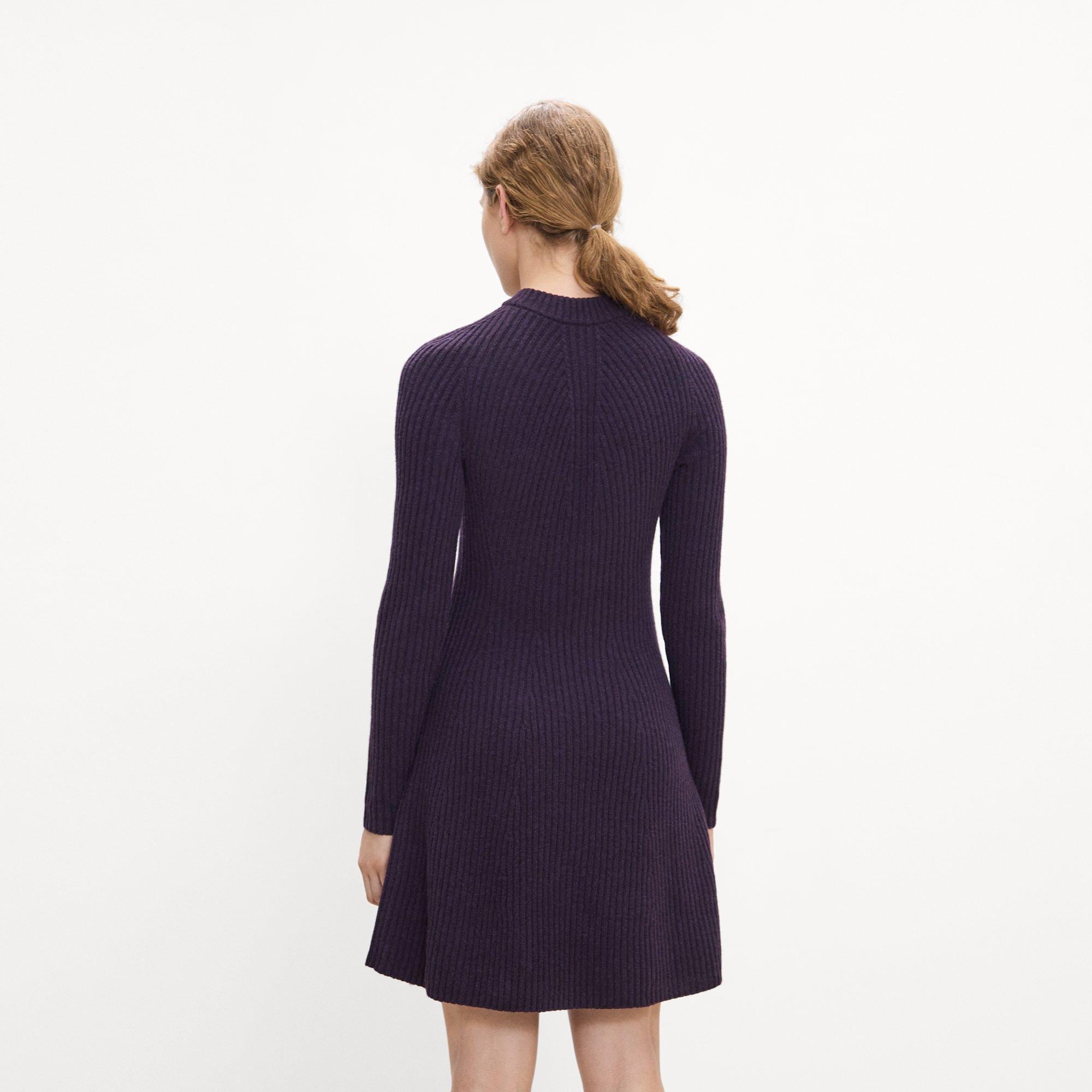 Ribbed Sweater Dress in Felted Wool-Cashmere