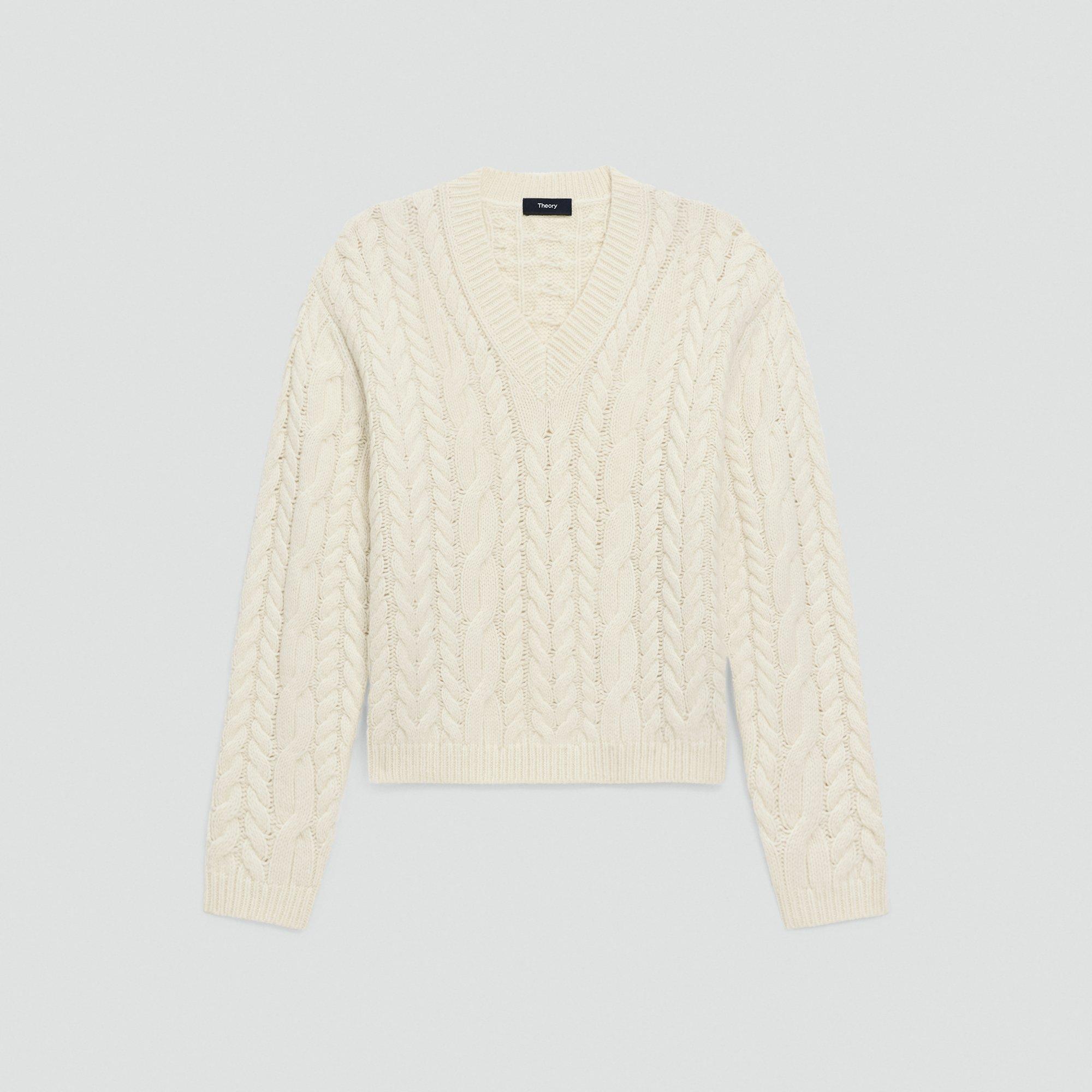 Cable-Knit Sweater in Felted Wool-Cashmere