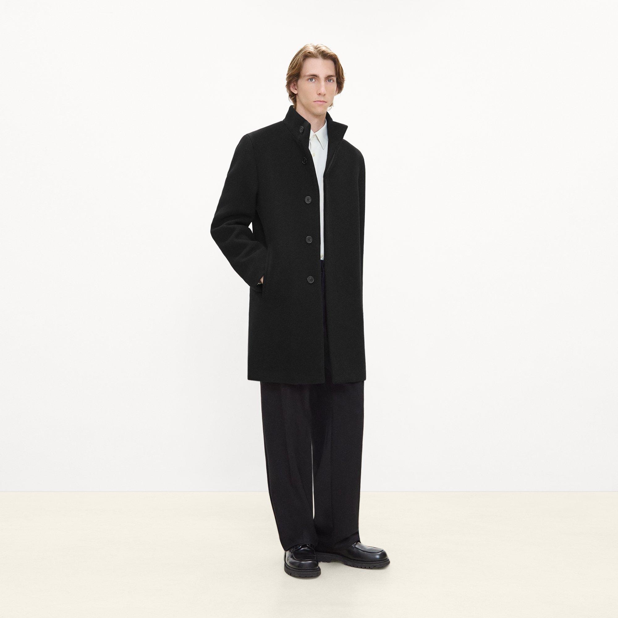 Belvin Coat in Textured Wool-Blend Melton