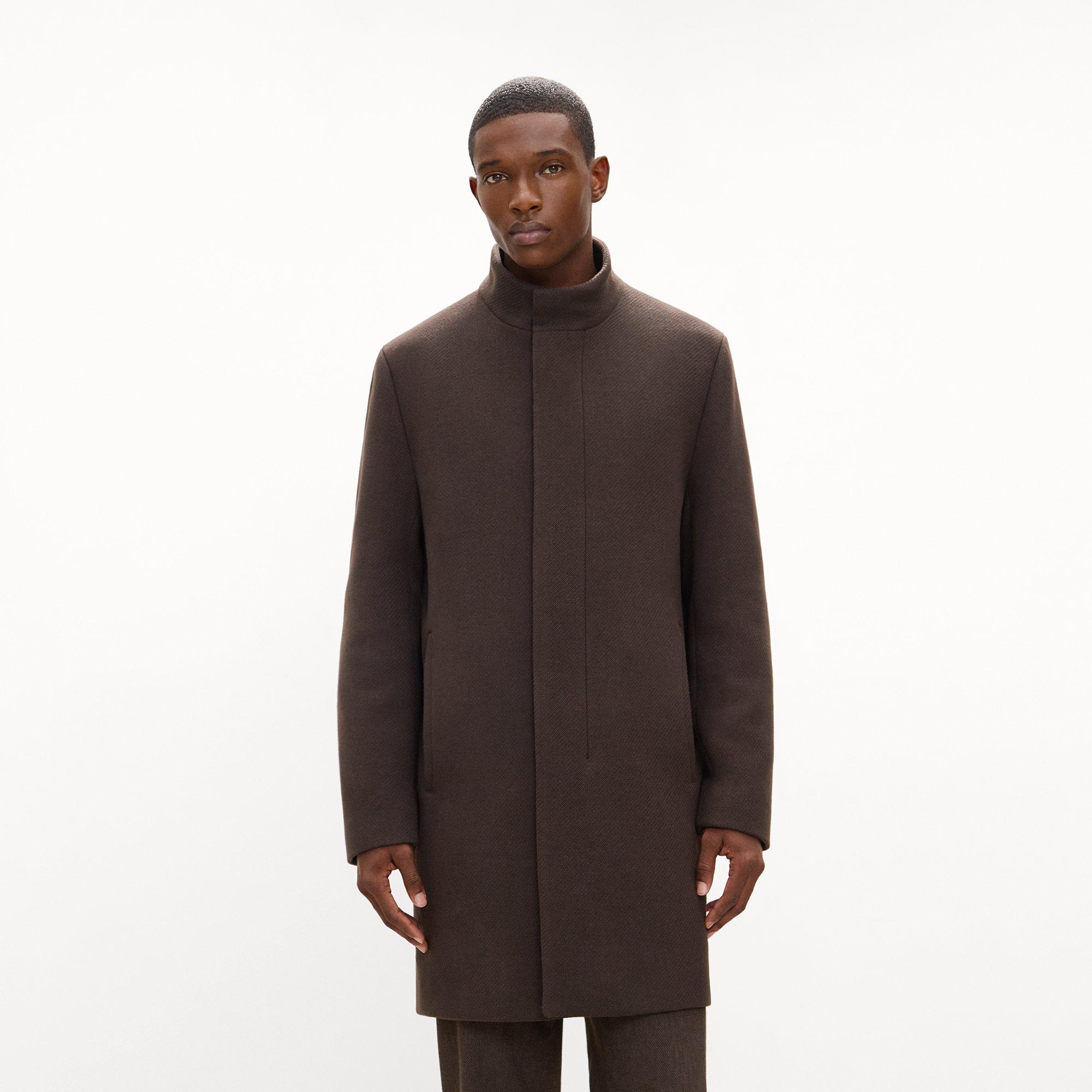 Belvin Coat in Textured Wool-Blend Melton