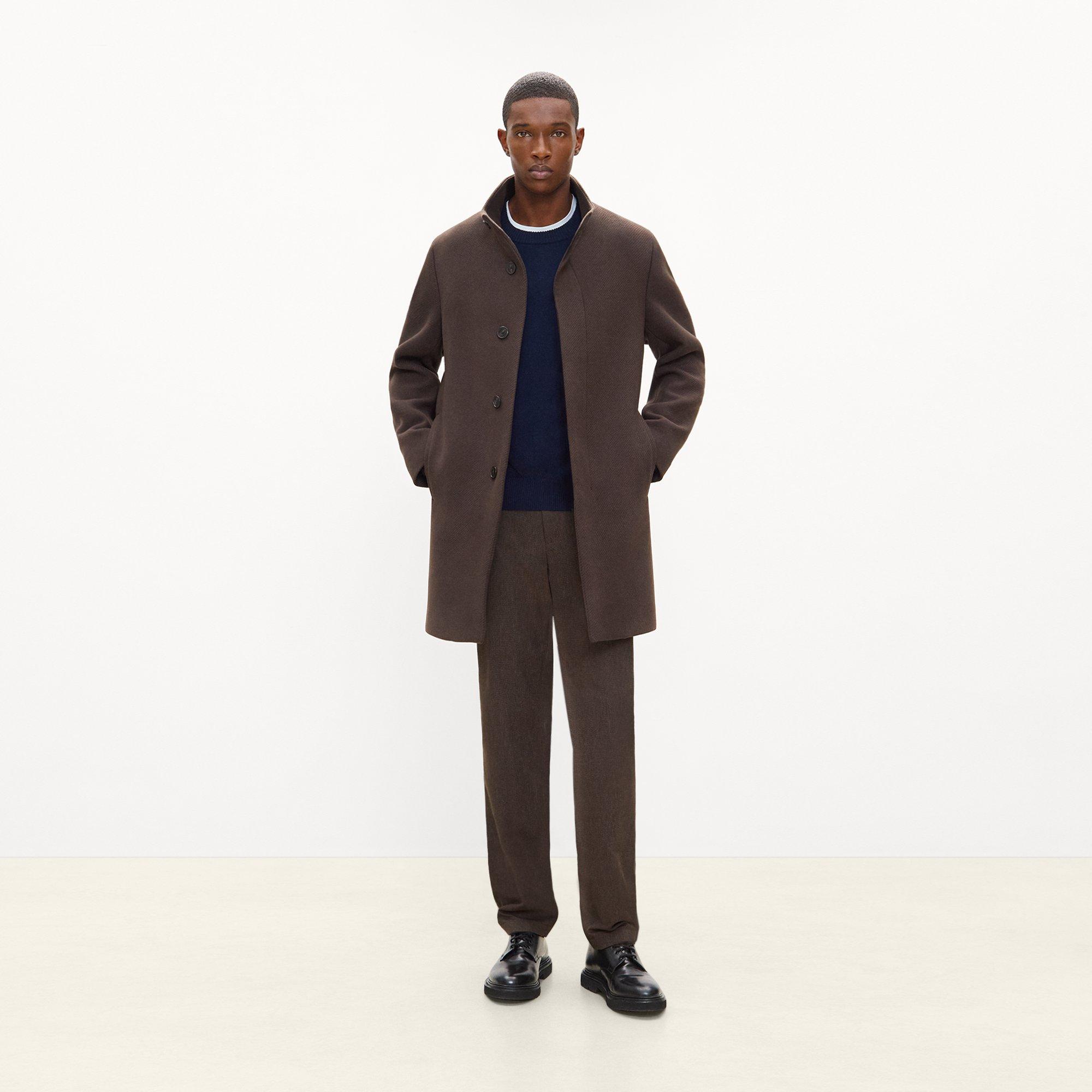 Belvin Coat in Textured Wool-Blend Melton