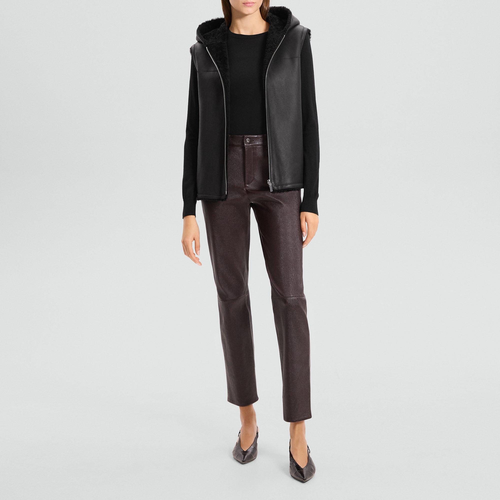 Hooded Vest in Shearling