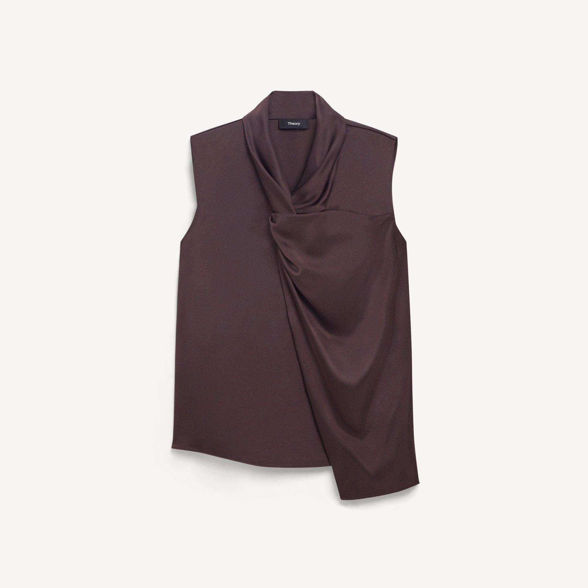 Twisted Split Blouse in Satin
