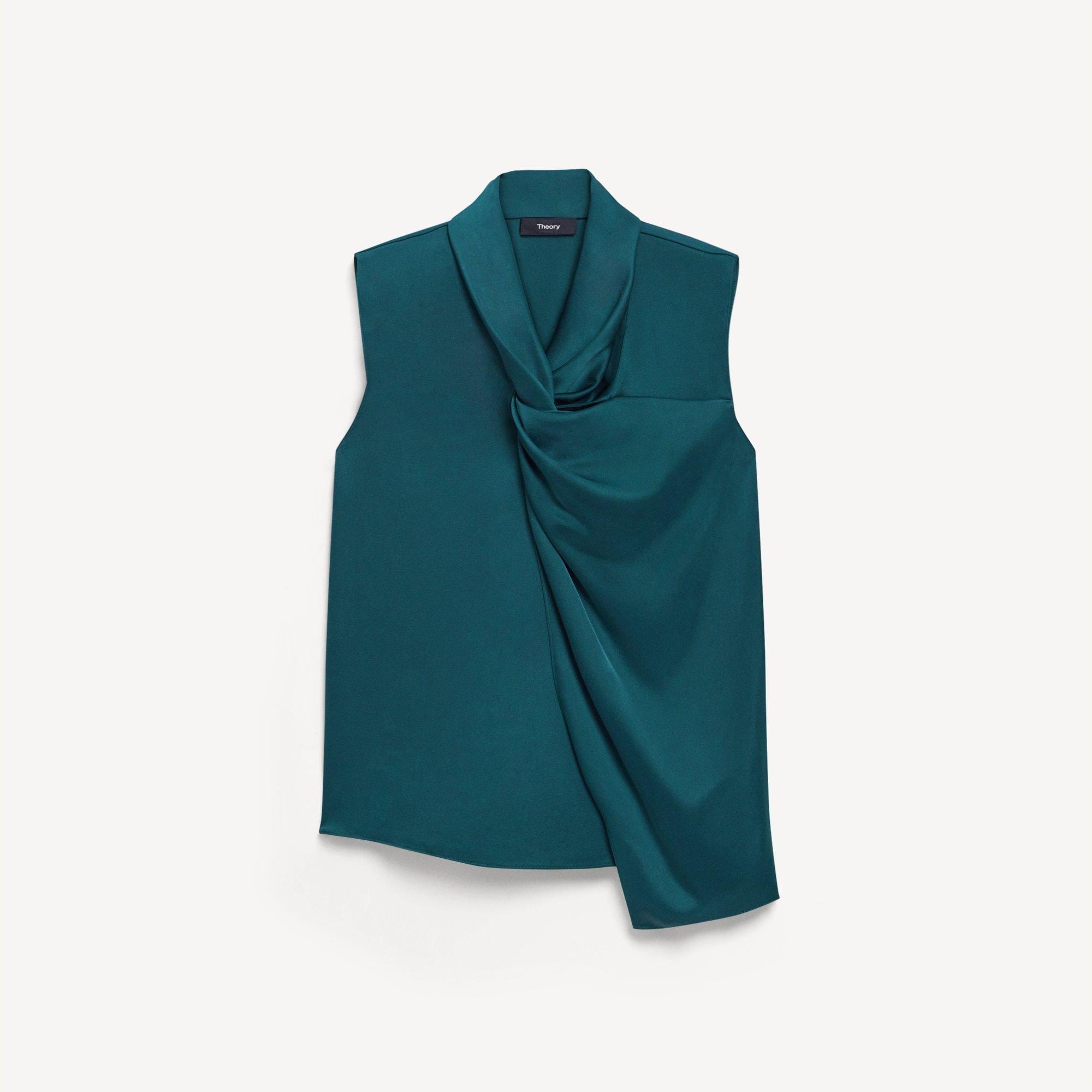 Twisted Split Blouse in Satin