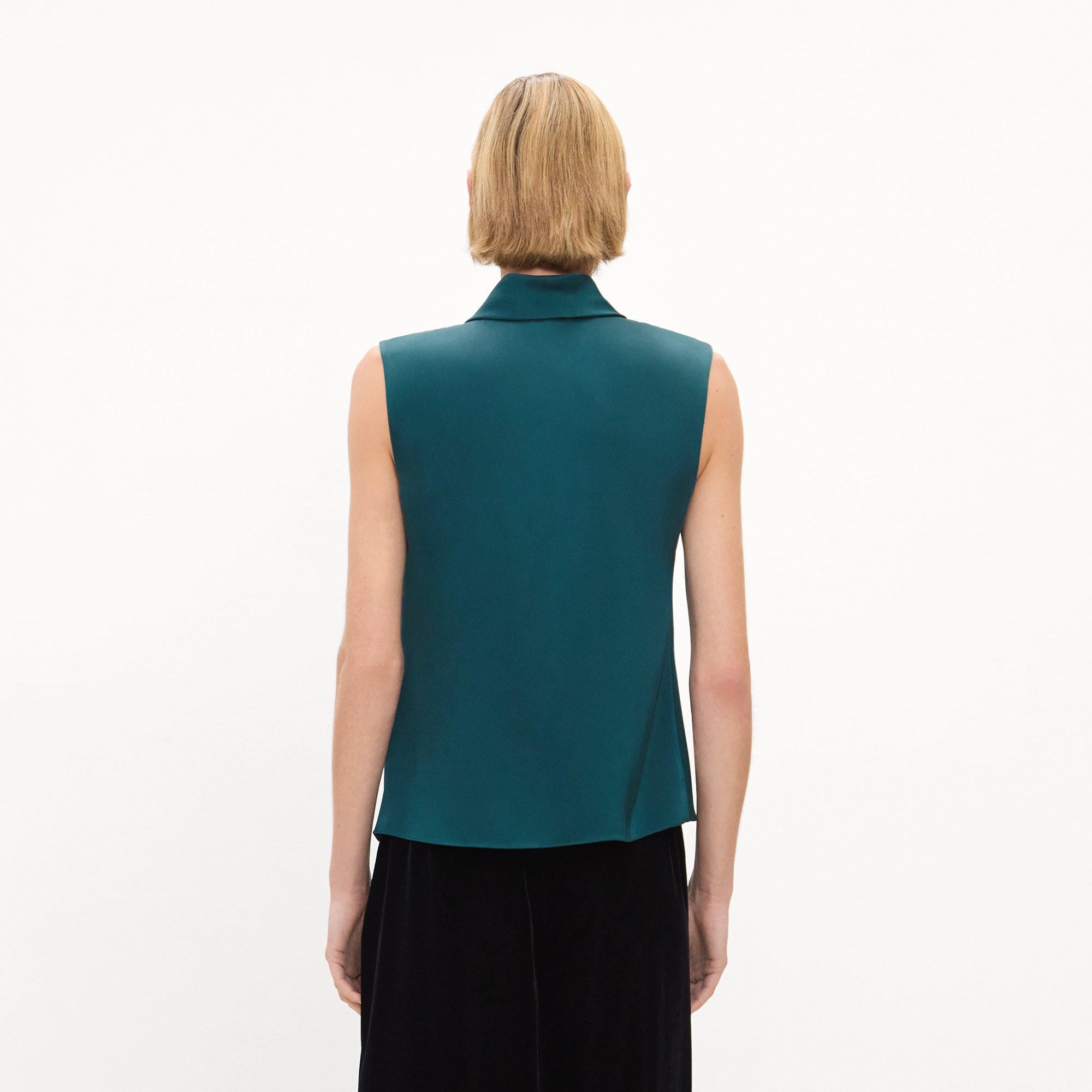 Twisted Split Blouse in Satin