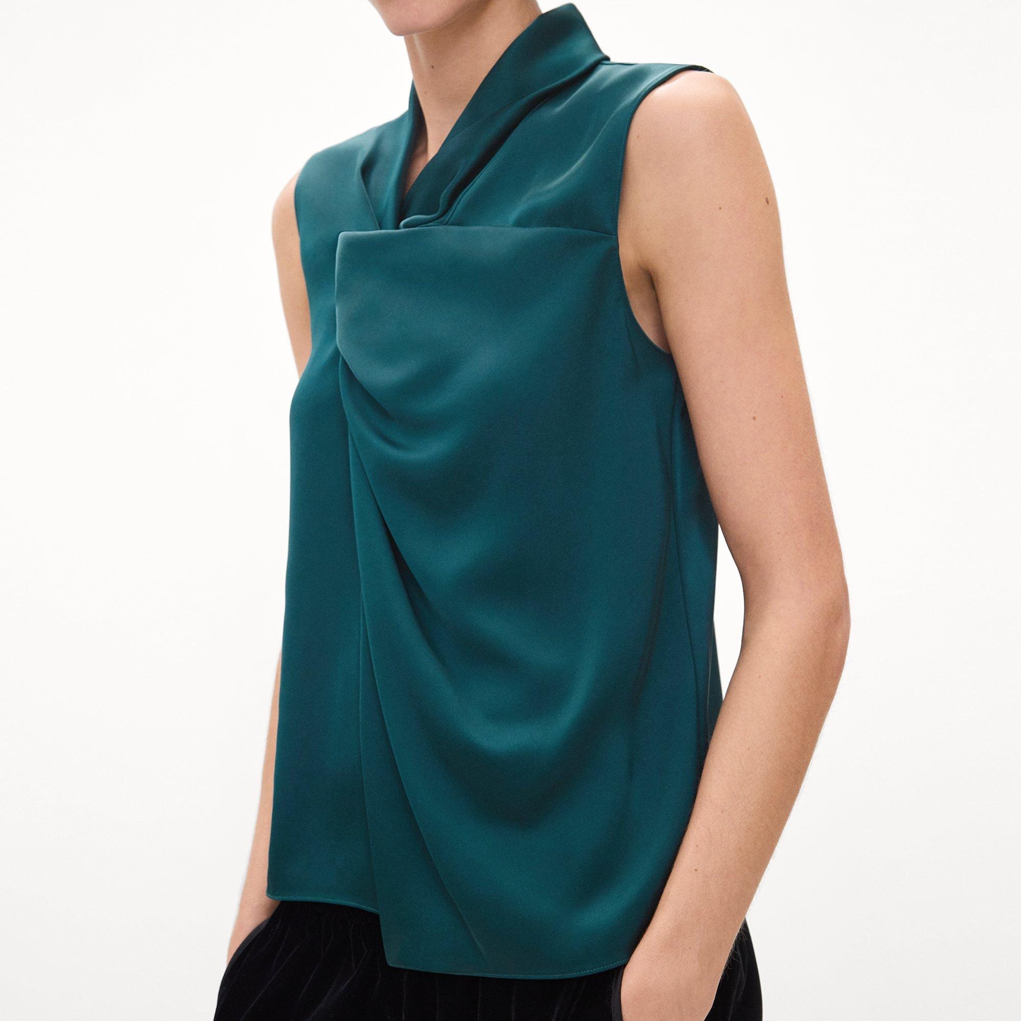 Twisted Split Blouse in Satin
