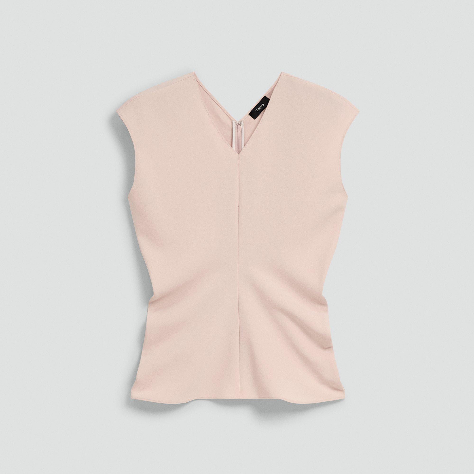 Draped V-Neck Top in Admiral Crepe
