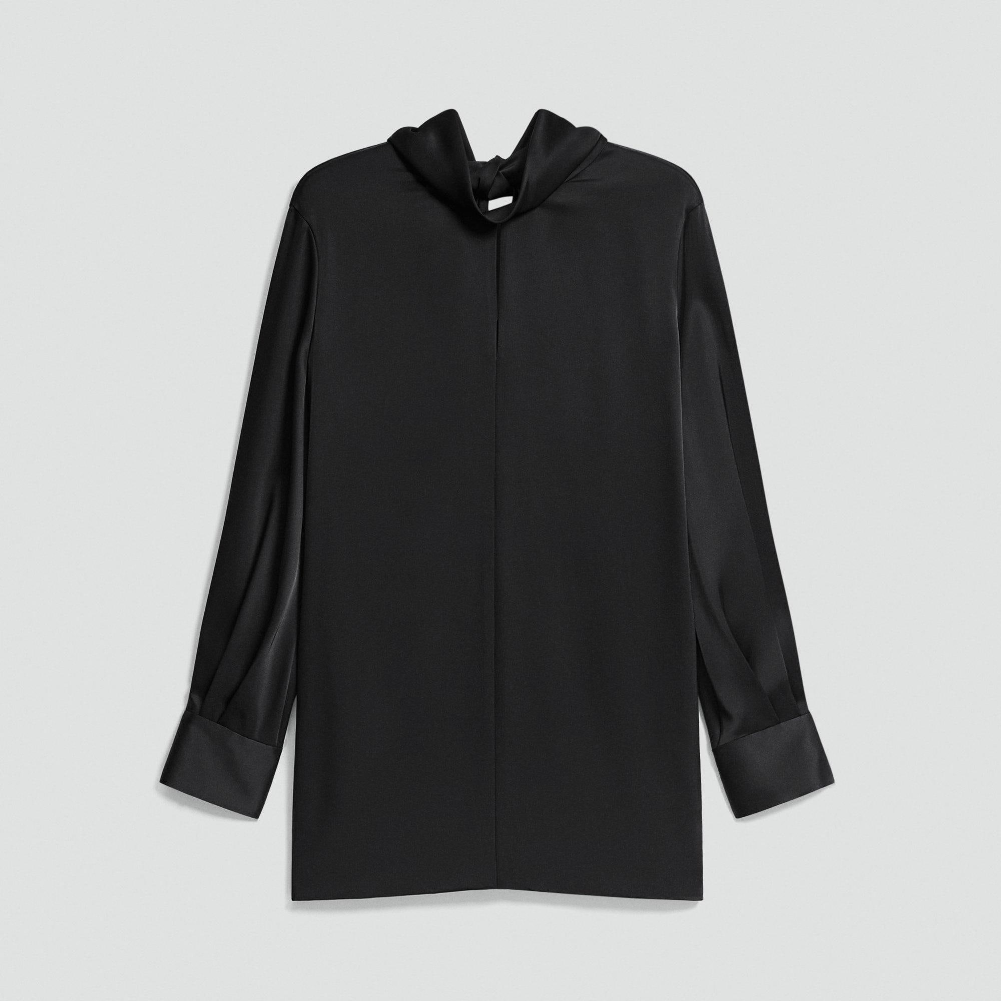 Blouson Sleeve Dress in Satin